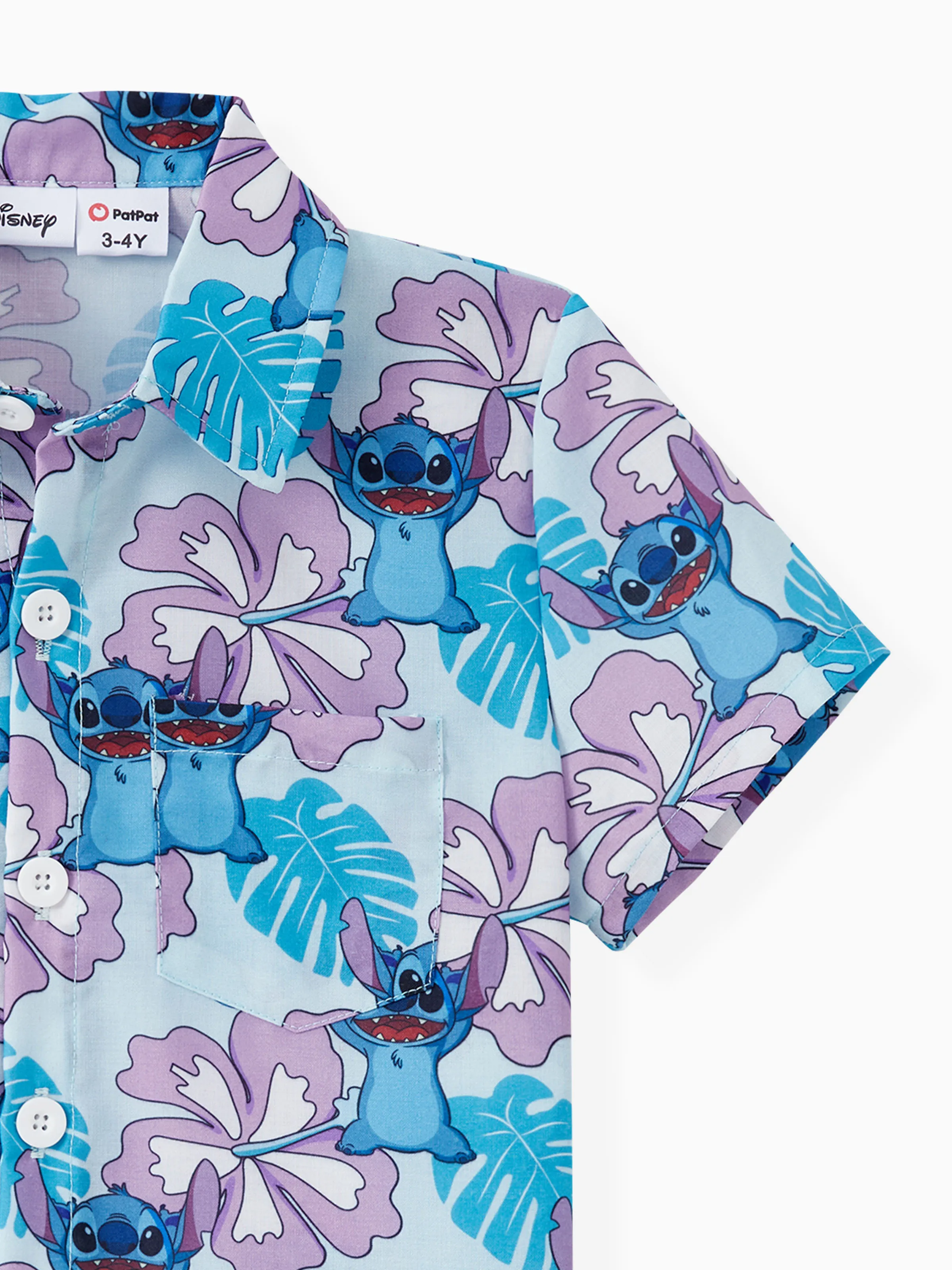 Disney Stitch Daddy and Me Family Matching Naia™ Stitch and Hawaii Style Floral Print Sleeveless Dress/Onesie／Shirt Multi-color - Image 10