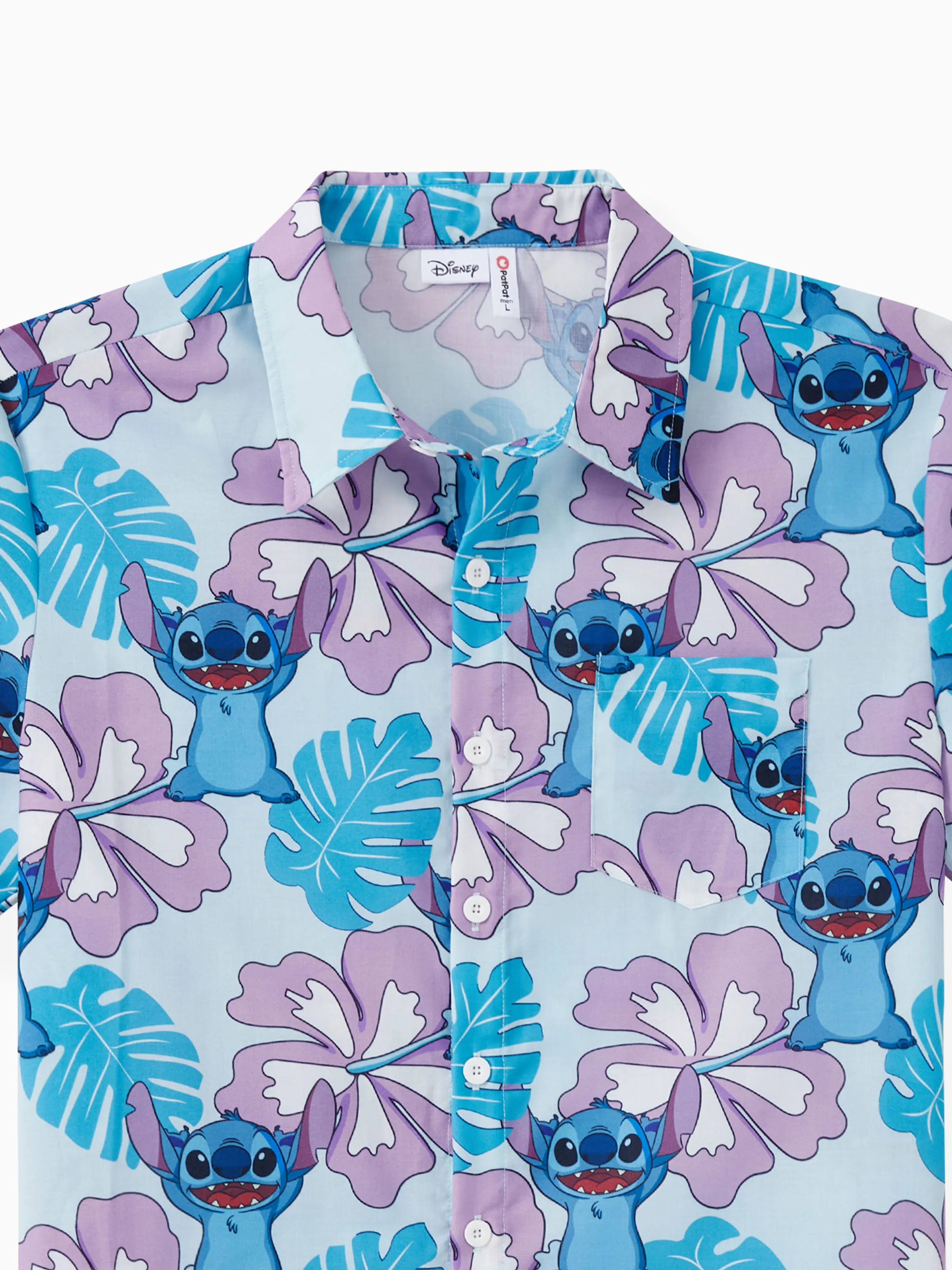 Disney Stitch Daddy and Me Family Matching Naia™ Stitch and Hawaii Style Floral Print Sleeveless Dress/Onesie／Shirt Multi-color - Image 4