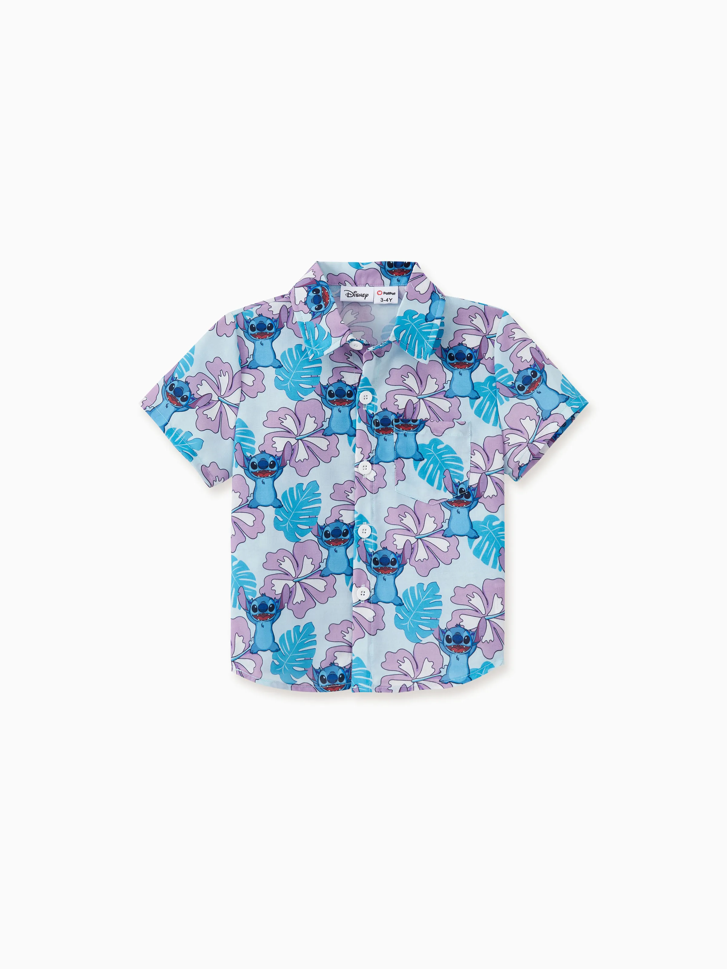 Disney Stitch Daddy and Me Family Matching Naia™ Stitch and Hawaii Style Floral Print Sleeveless Dress/Onesie／Shirt Multi-color - Image 8