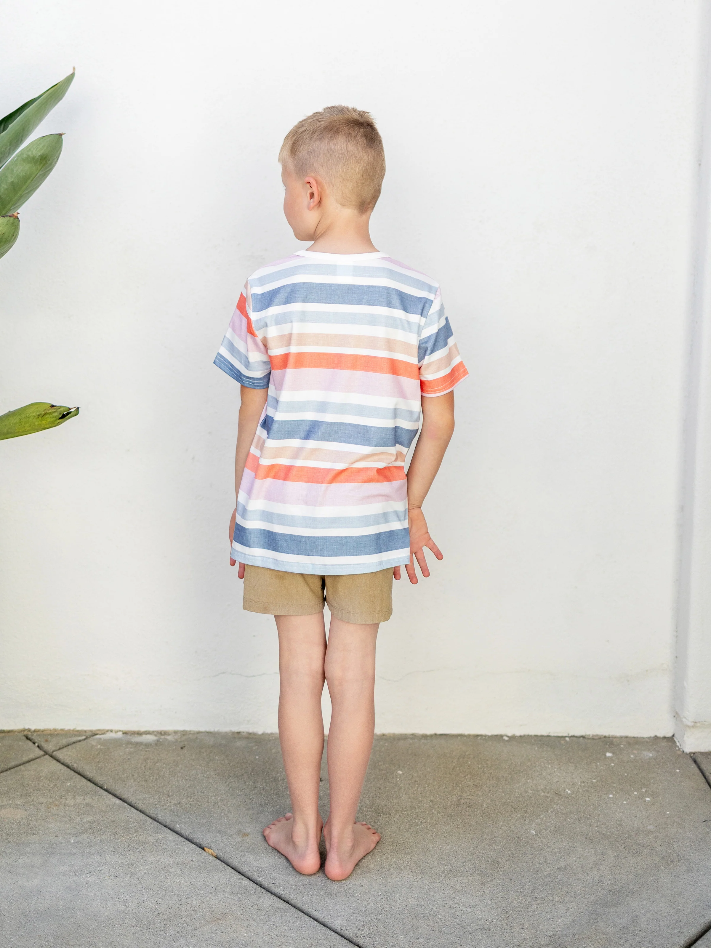 Daddy and Me Family Matching Blue Short-sleeve Tee or Colorful Stripe Camisole Dress Multi-color - Image 10
