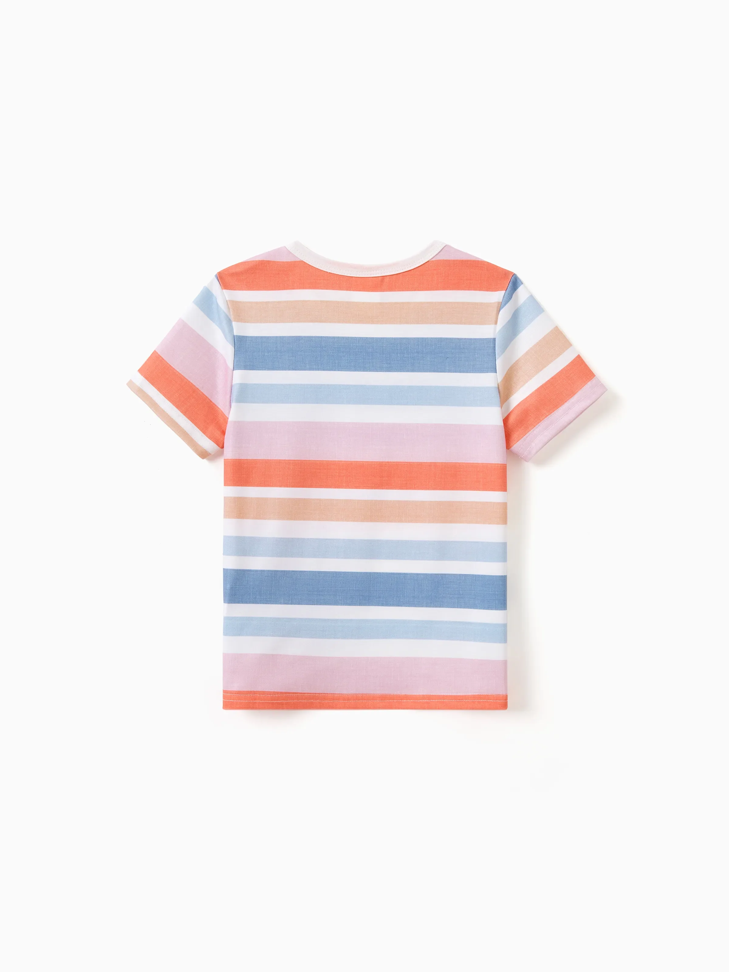 Daddy and Me Family Matching Blue Short-sleeve Tee or Colorful Stripe Camisole Dress Multi-color - Image 12