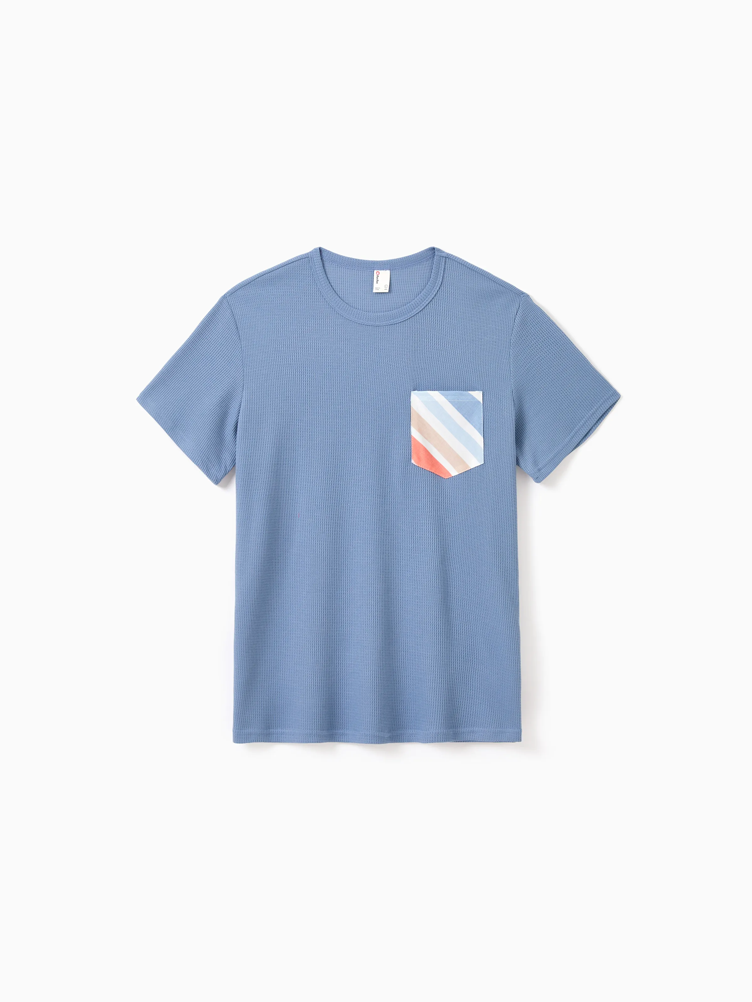 Daddy and Me Family Matching Blue Short-sleeve Tee or Colorful Stripe Camisole Dress Multi-color - Image 6