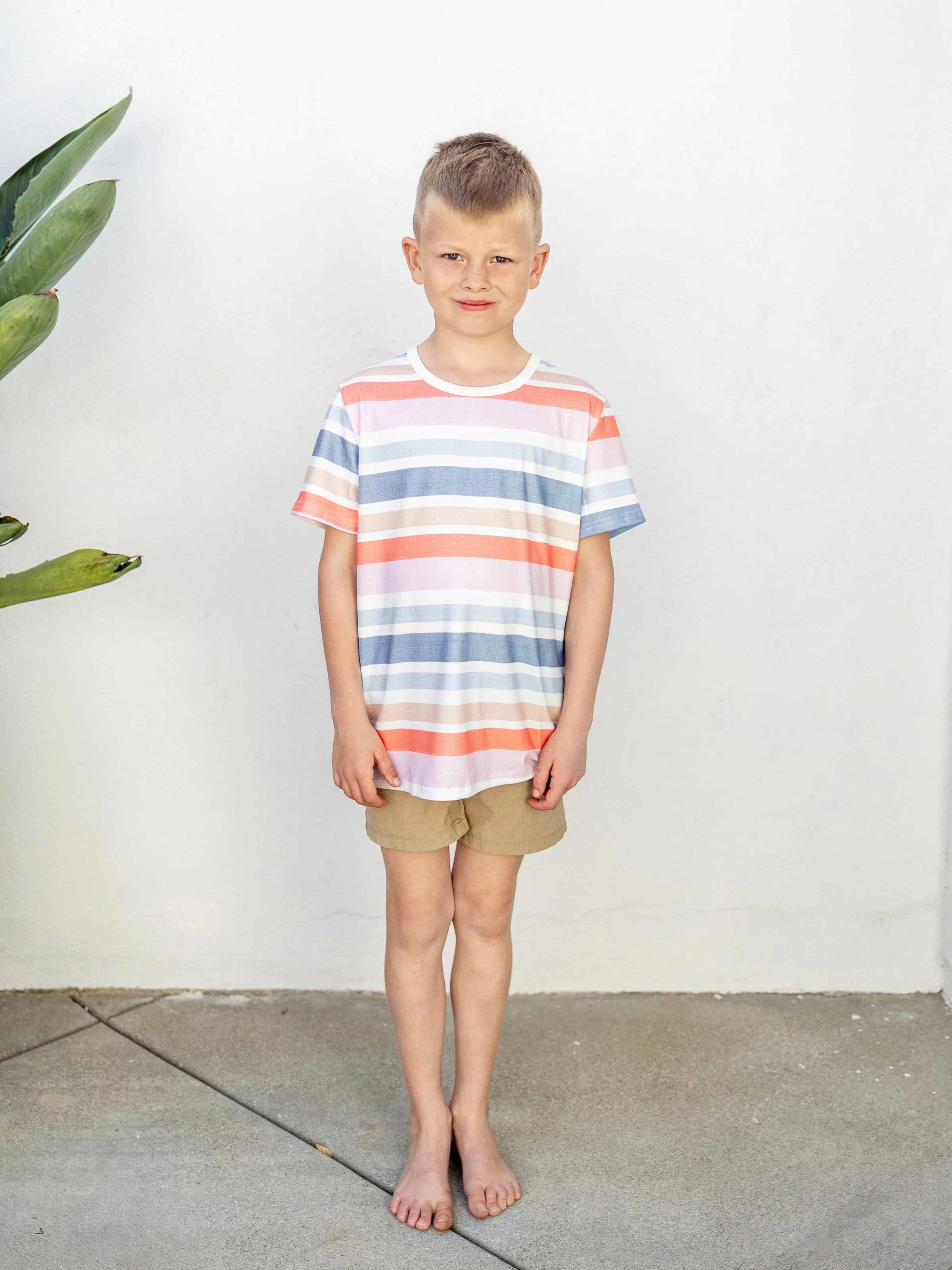 Daddy and Me Family Matching Blue Short-sleeve Tee or Colorful Stripe Camisole Dress Multi-color - Image 9