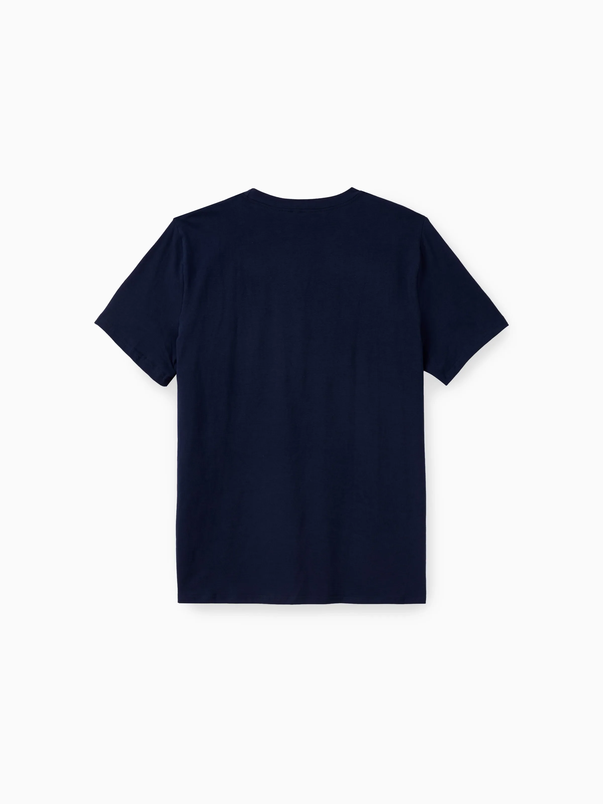 Daddy and Me Family Matching Casual Dress or T-Shirt, Solid Color, Fabric Stitching royalblue - Image 4