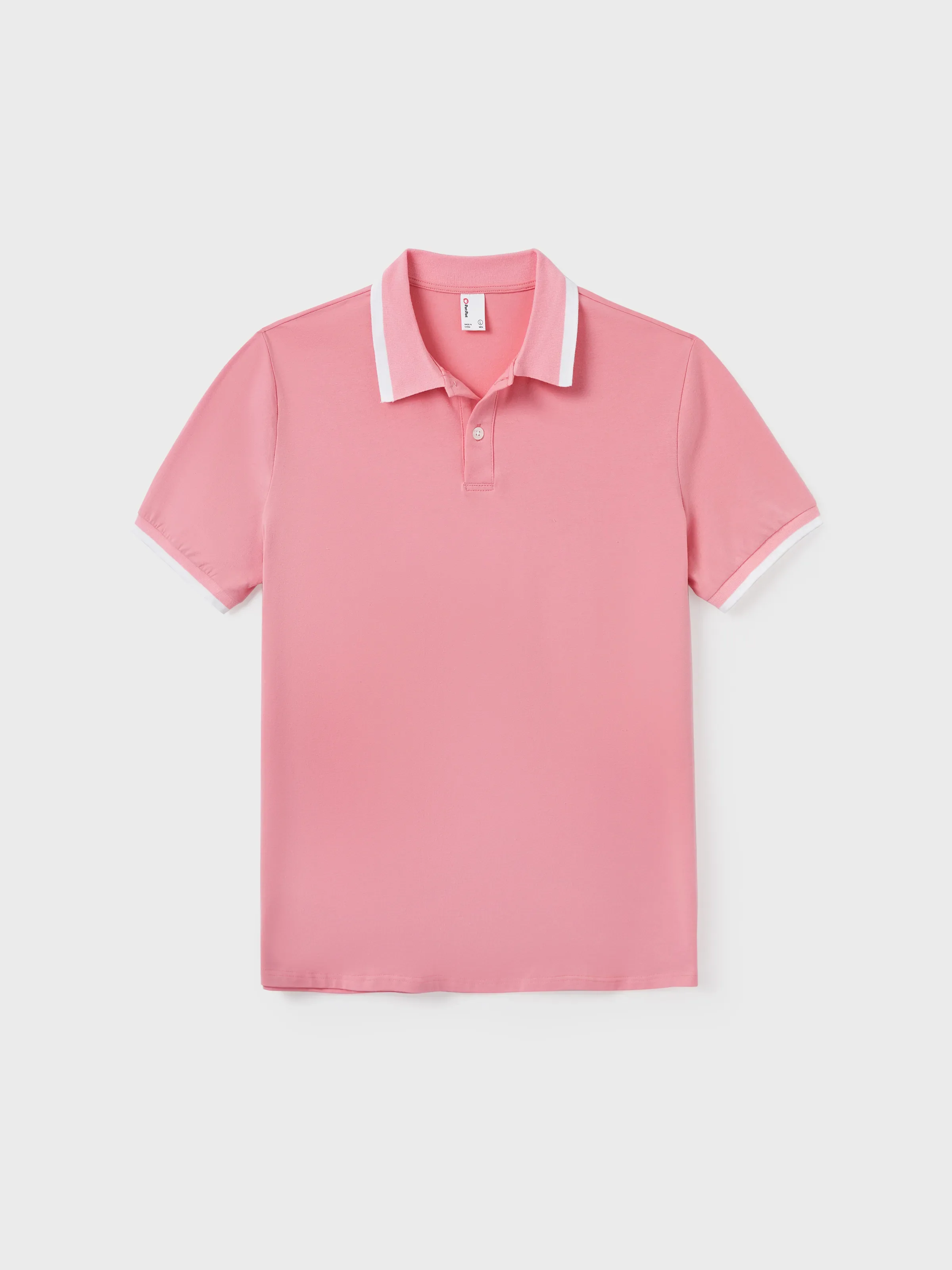 Daddy and Me Family Matching Outfits Set Solid Color Short-sleeve Polo Collar Shirt or Flower Print Hollow out Dress  Pink - Image 3