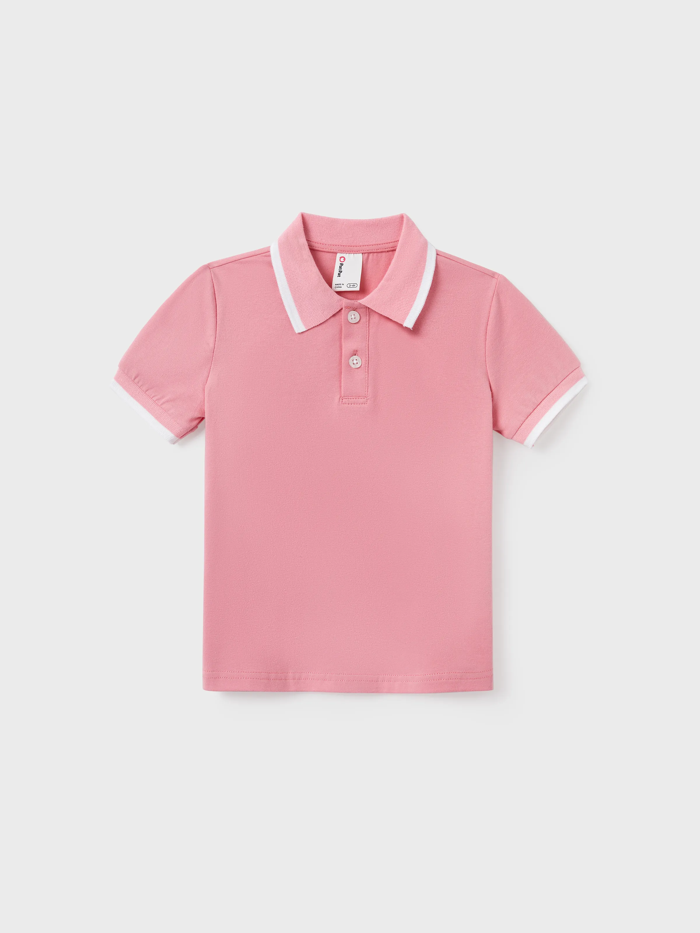 Daddy and Me Family Matching Outfits Set Solid Color Short-sleeve Polo Collar Shirt or Flower Print Hollow out Dress  Pink - Image 8
