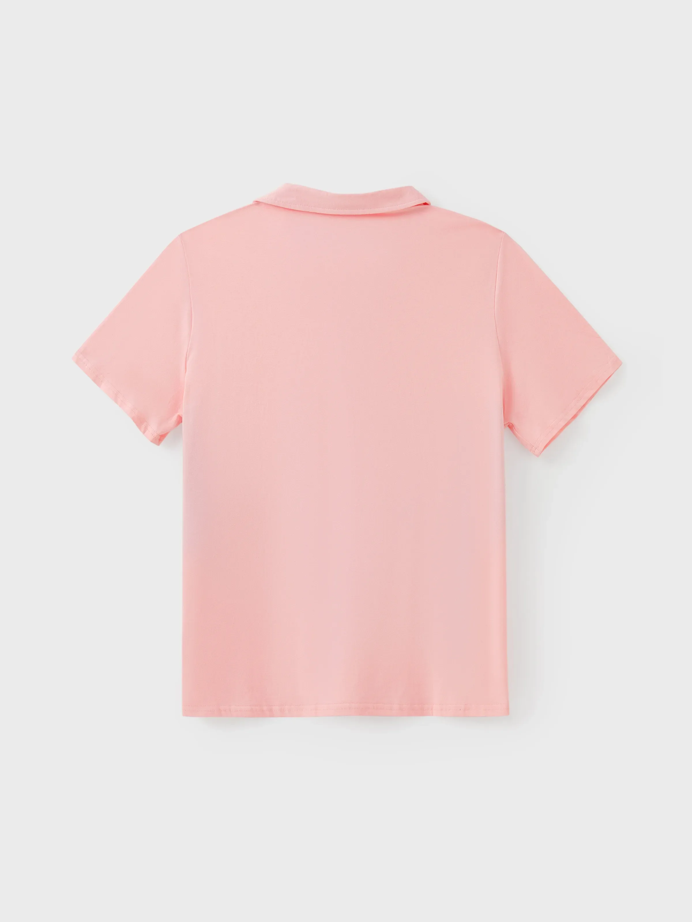 Daddy and Me Family Matching Pink Sleeveless Splicing Floral Print Midi Dresses and Colorblock Short-sleeve Polo Shirts Sets Pink - Image 4
