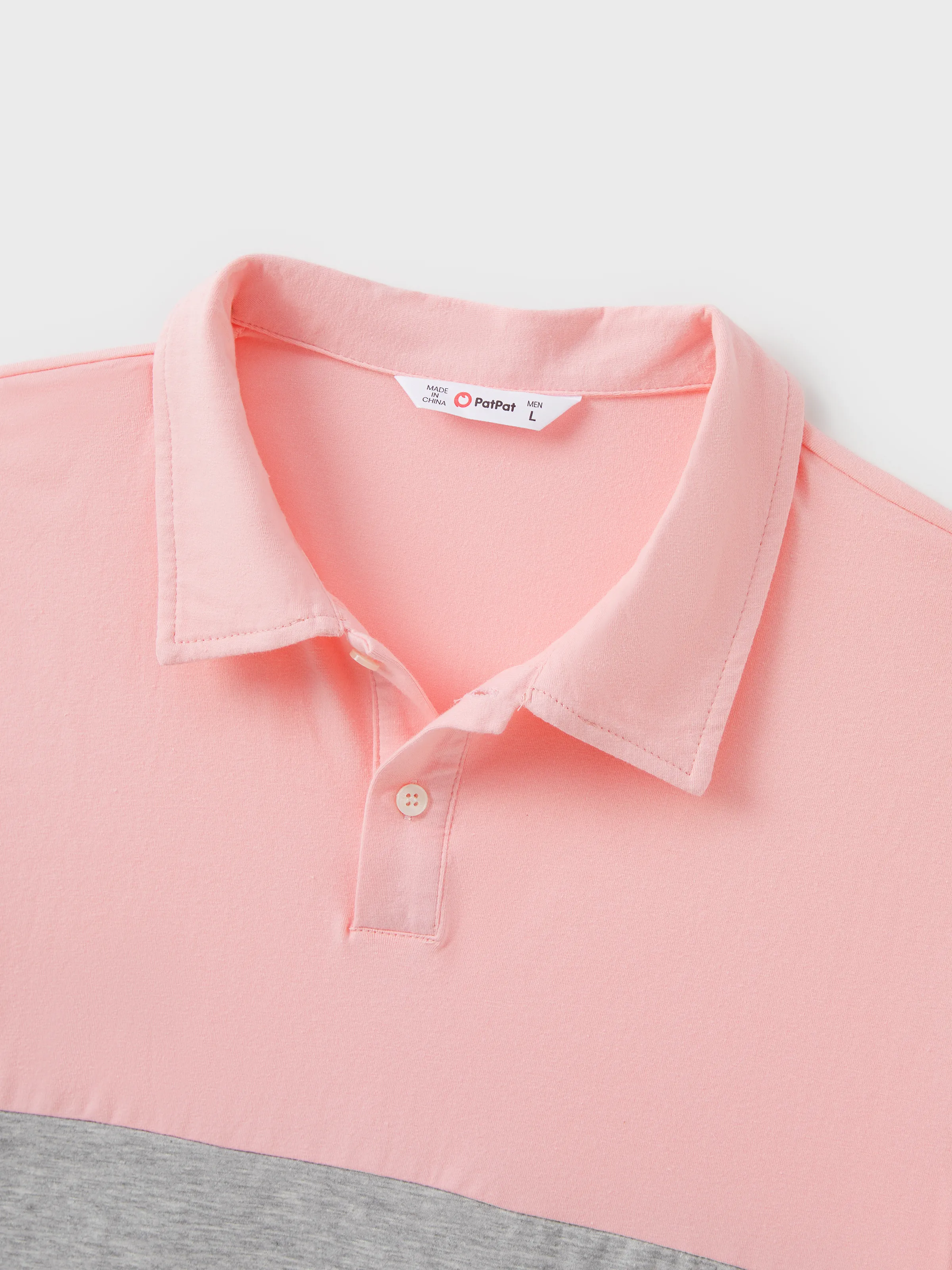 Daddy and Me Family Matching Pink Sleeveless Splicing Floral Print Midi Dresses and Colorblock Short-sleeve Polo Shirts Sets Pink - Image 5