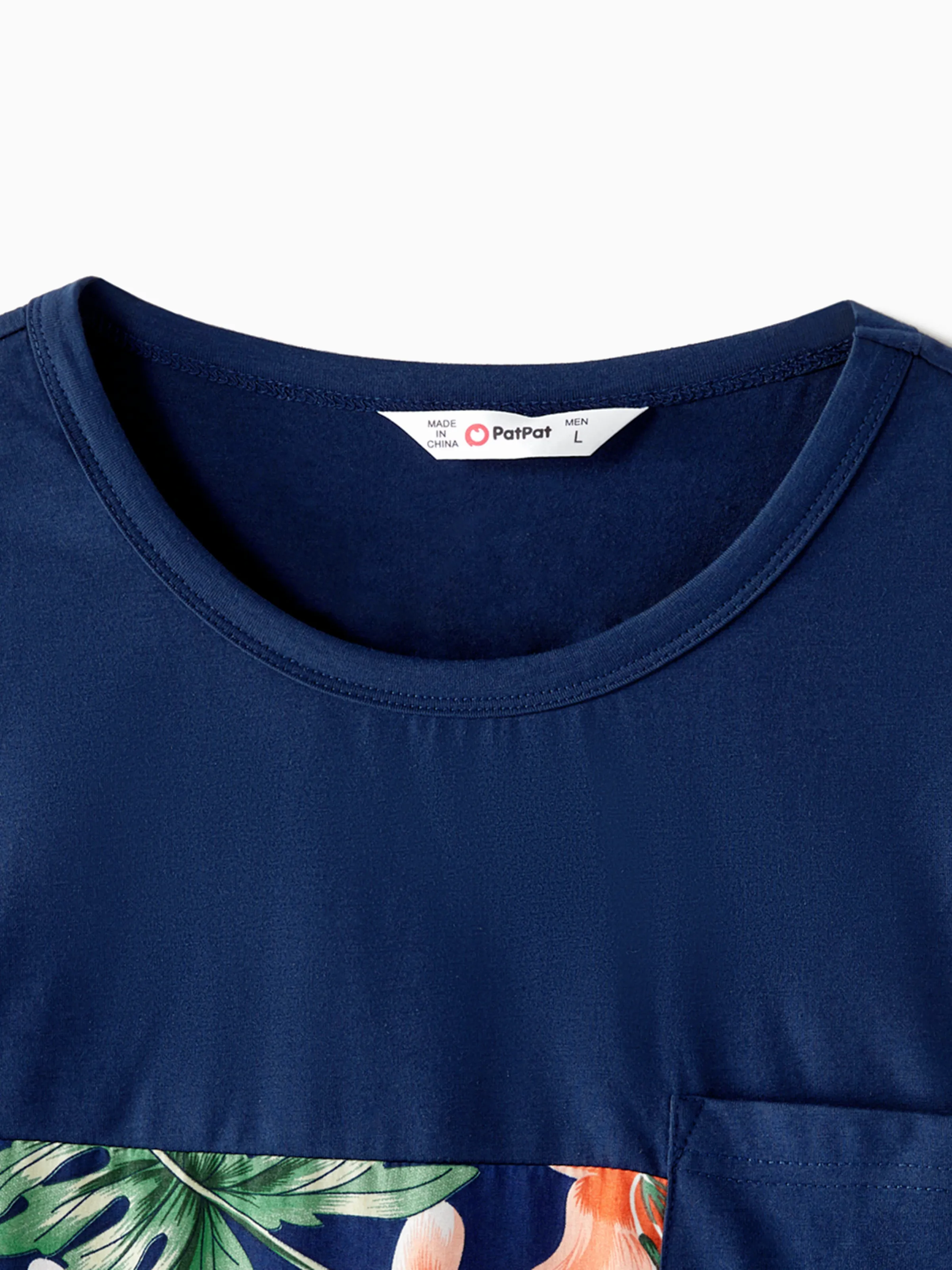Daddy and Me Family Matching Sets Floral Panel Short-sleeve T-shirts or All Over Floral Print V Neck Spaghetti Strap Midi Dresses with Hidden Snap royalblue - Image 6