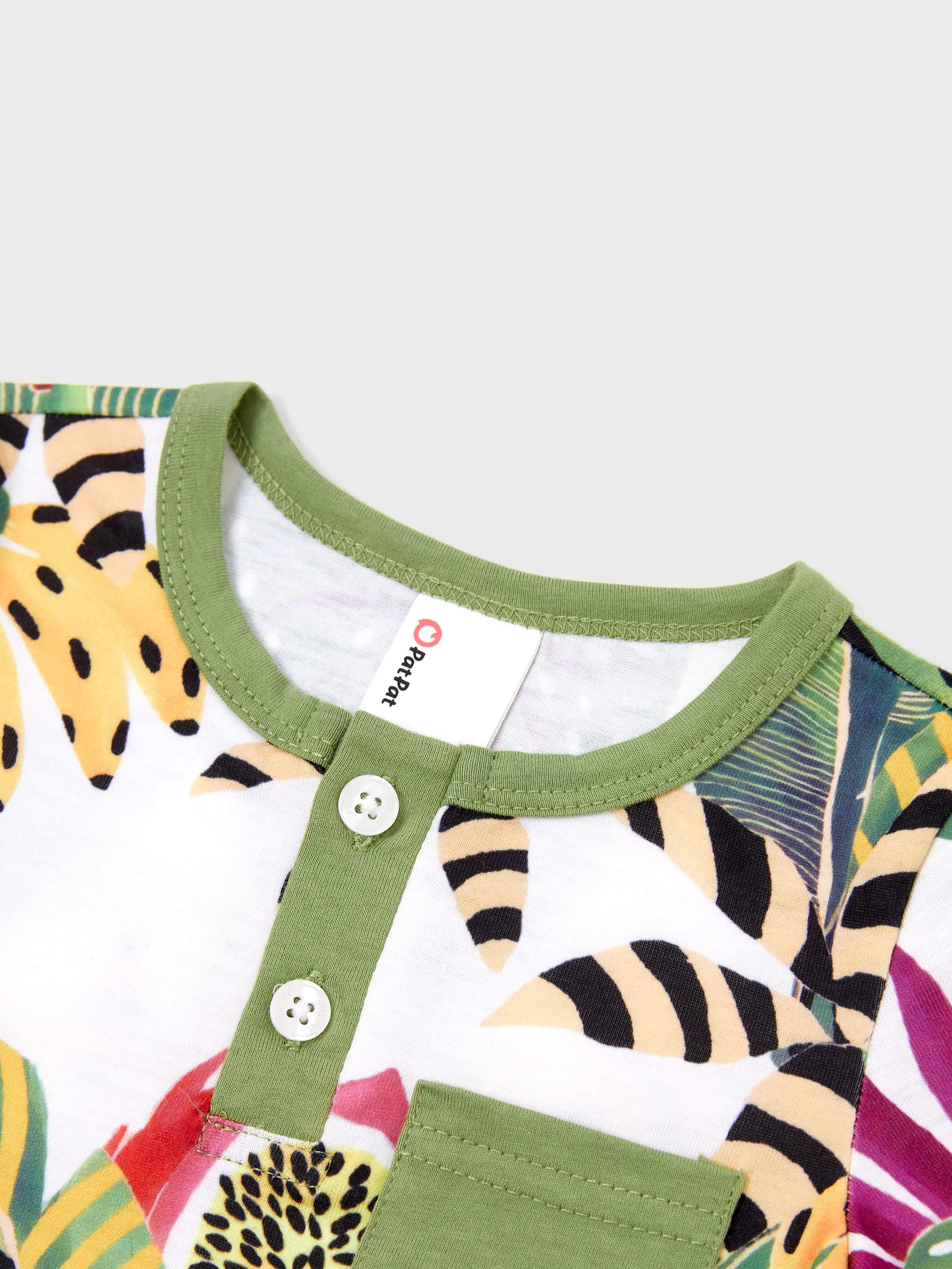 Daddy and Me Family Matching Tropical Floral Print Short-sleeve Top or Camisole Dress Set Multi-color - Image 15