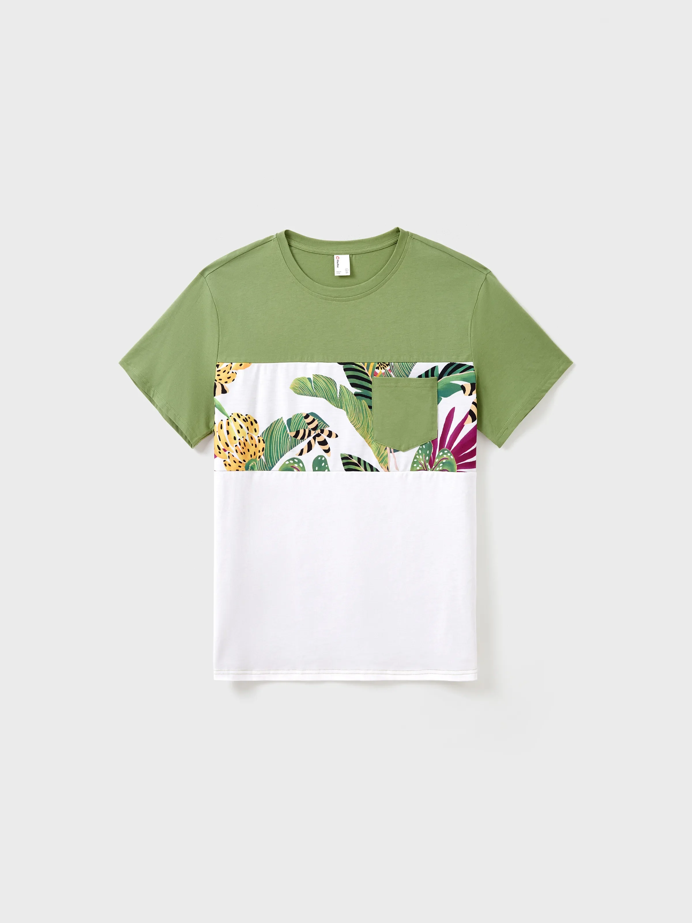 Daddy and Me Family Matching Tropical Floral Print Short-sleeve Top or Camisole Dress Set Multi-color - Image 3