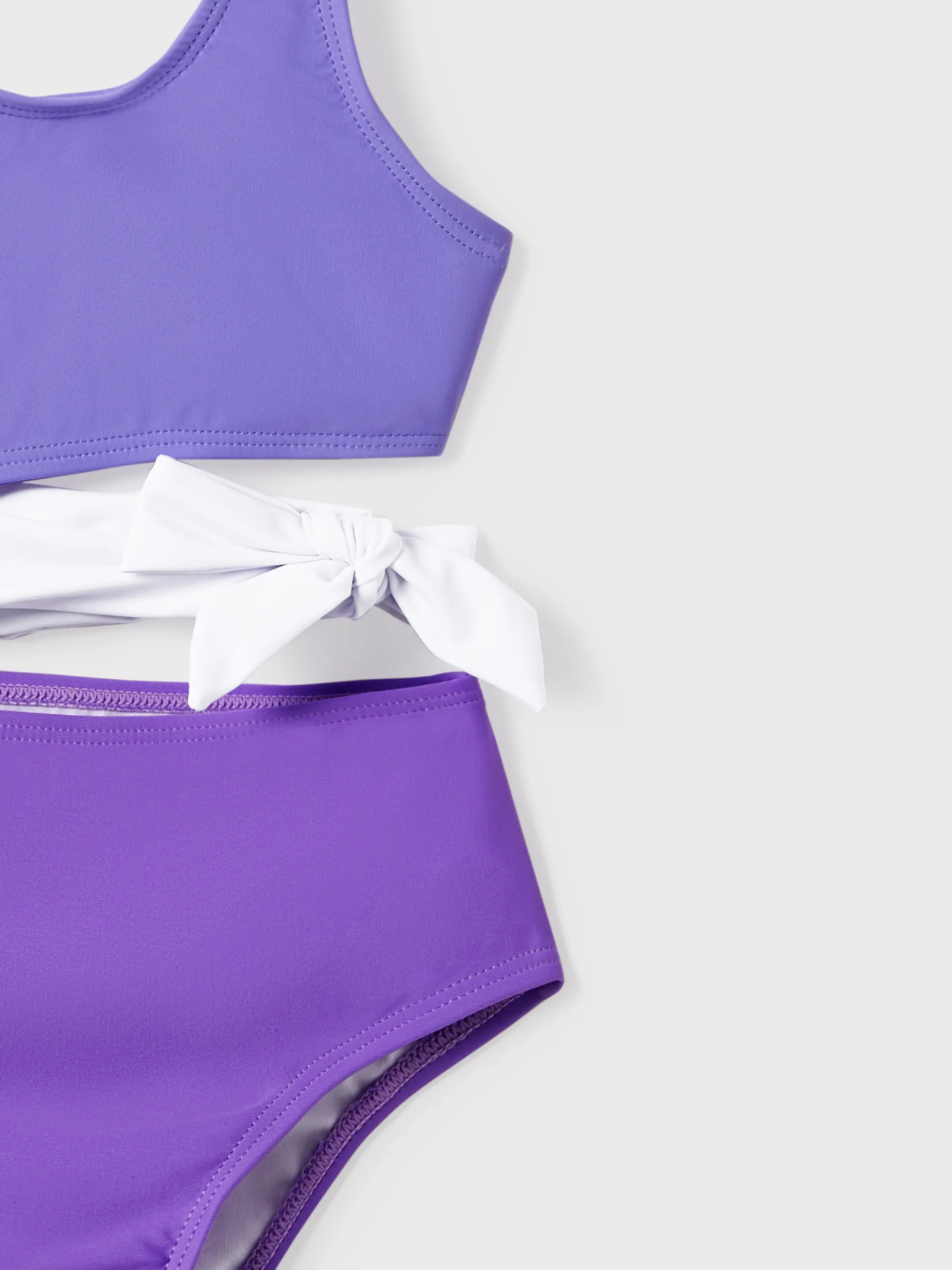 Daddy & Daughter Color-block Swim Trunks or One-shoulder Side Knot One-Piece Swimsuit (Quick-Dry) ColorBlock - Image 10