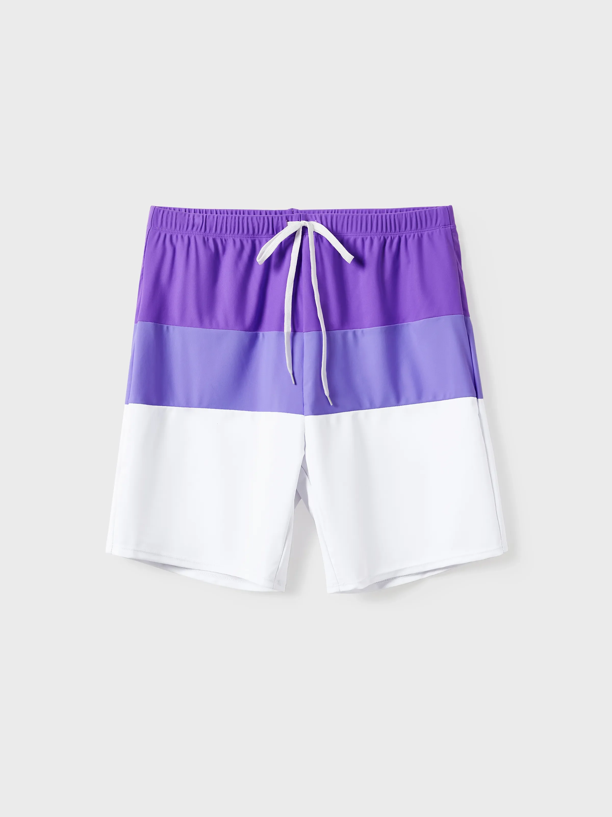 Daddy & Daughter Color-block Swim Trunks or One-shoulder Side Knot One-Piece Swimsuit (Quick-Dry) ColorBlock - Image 3
