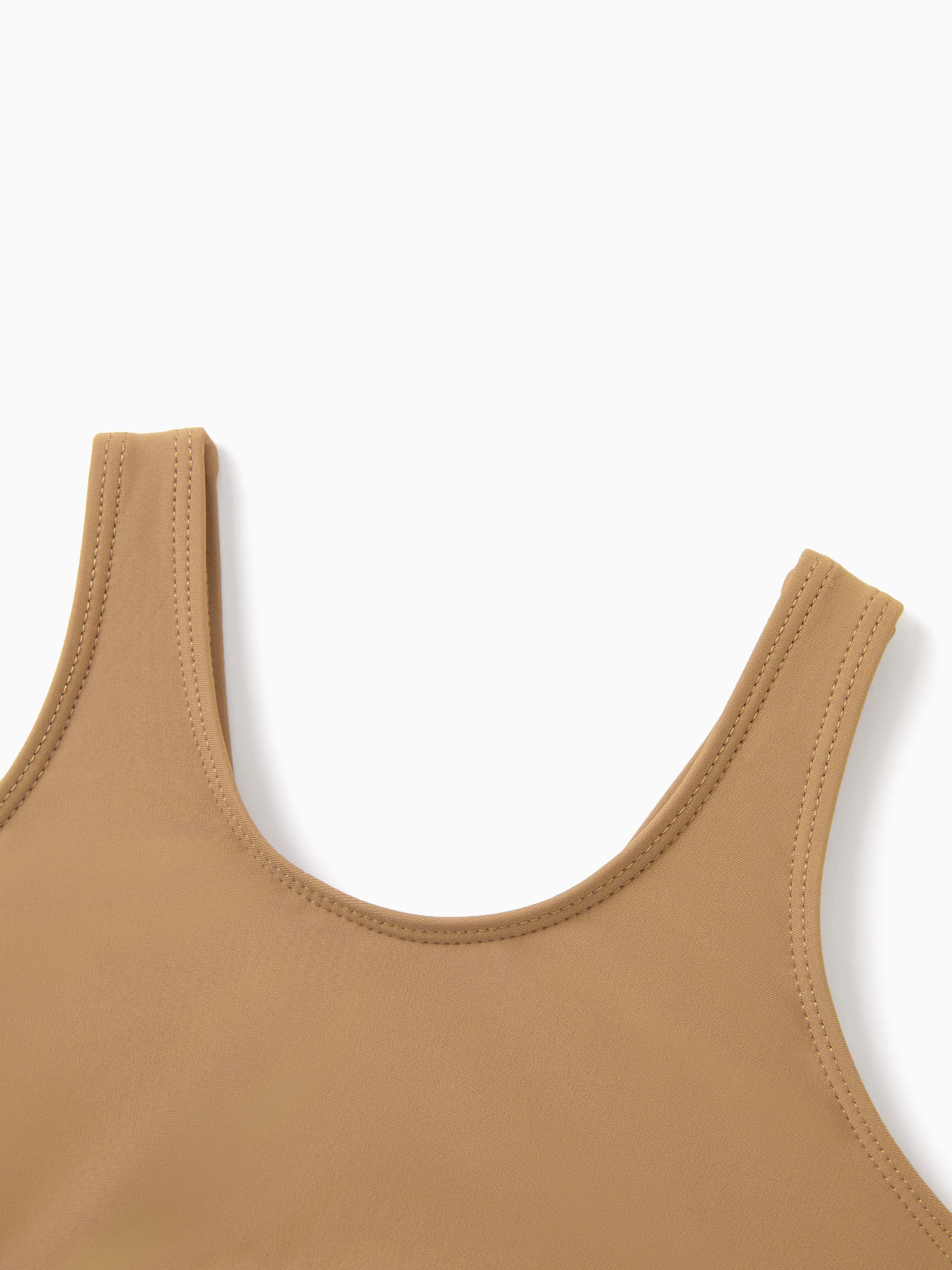 Daddy & Daughter Color Block Swimsuits Summer Beach Vacation Swimwear Coffee - Image 10