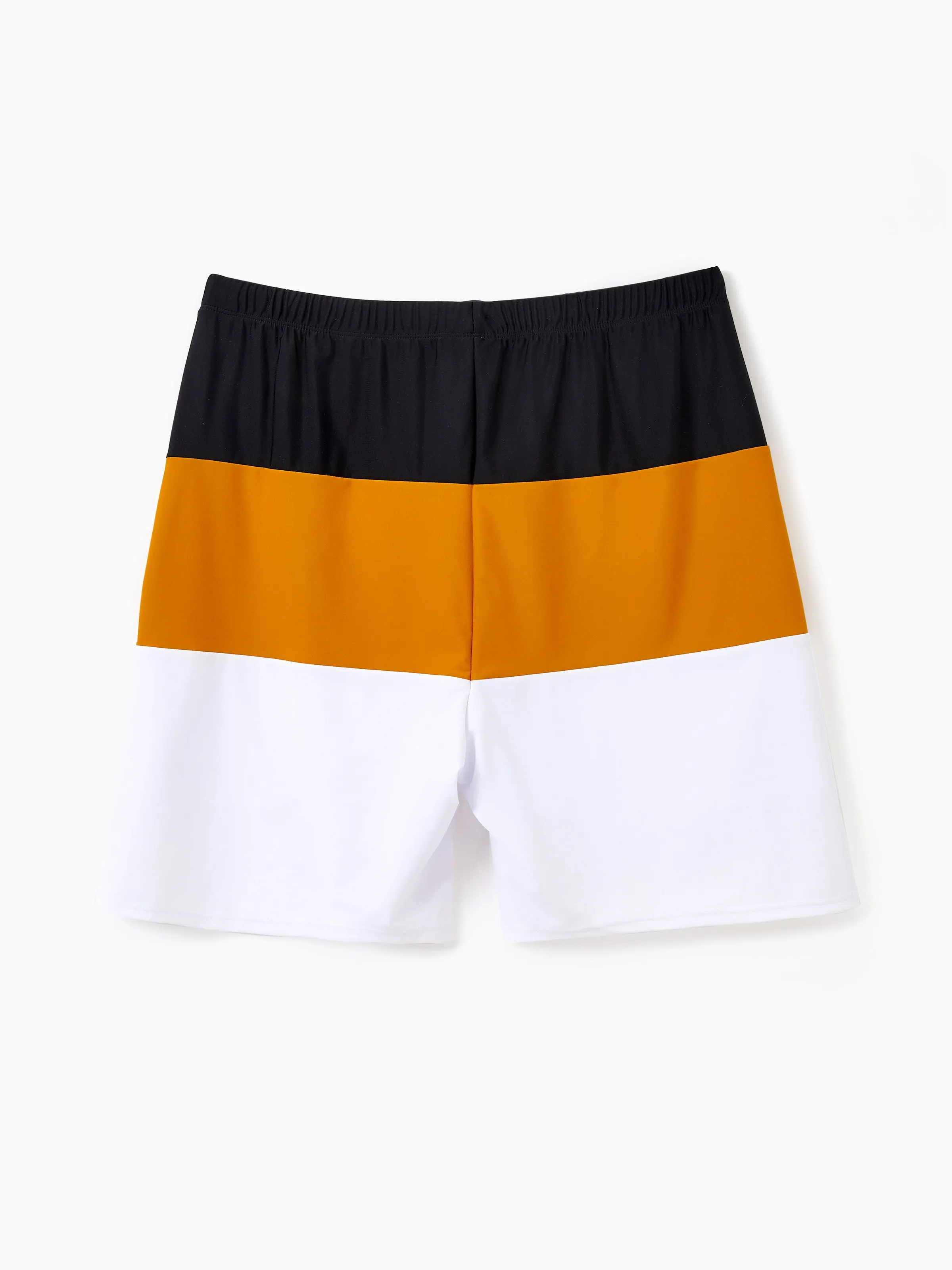Daddy & Daughter Colorblock Swim Trunks Shorts or Cut Out Waist One-Shoulder One-piece Swimsuit Multi-color - Image 4