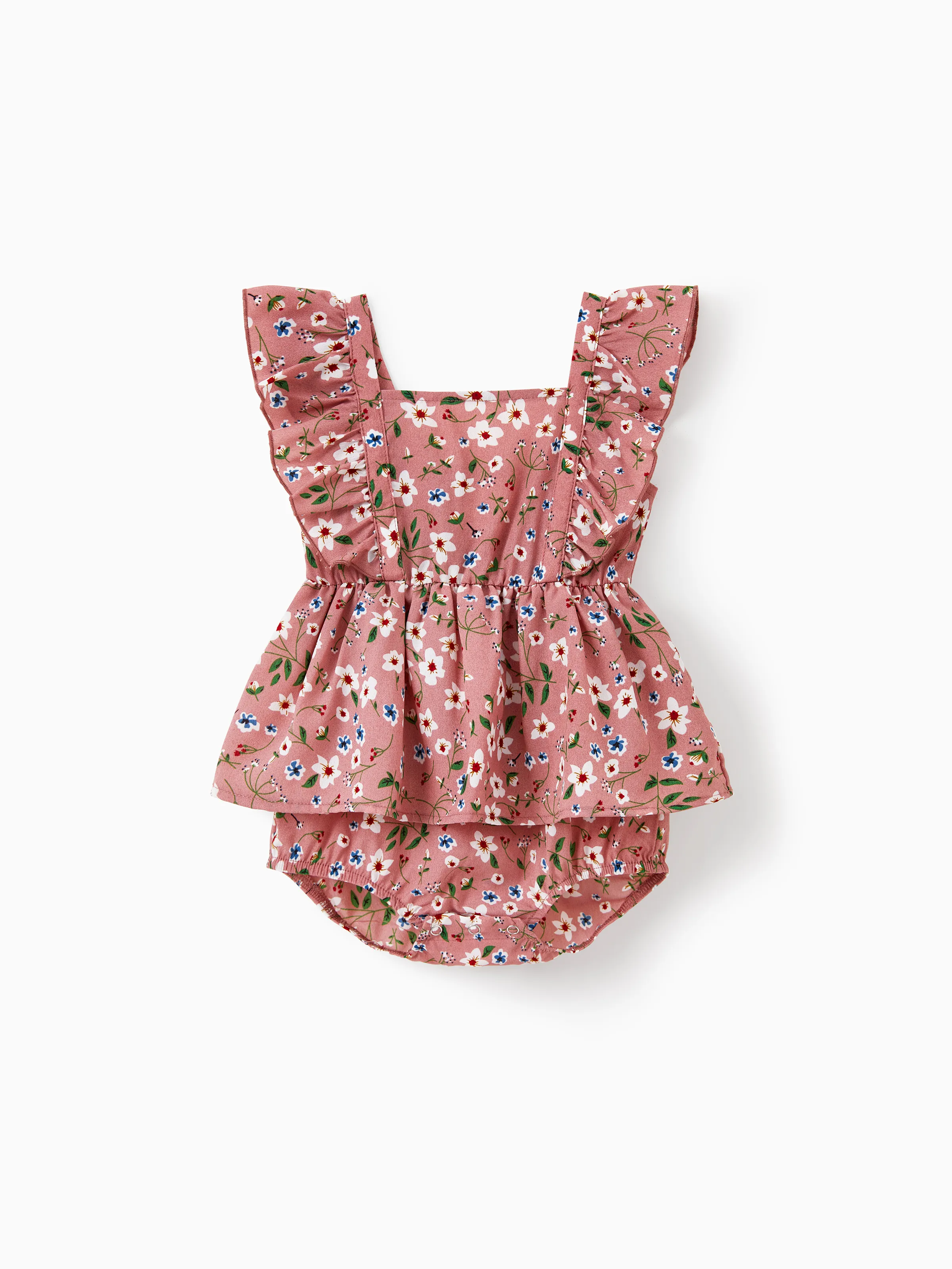 Daddy & Daughter Cotton T-Shirt & Dress Set Daddy / Mini Print Black Tee for Dad and boy, Floral Print splicing Dress for Mom, girl and Baby, Perfect for Summer Family Outings Black - Image 13