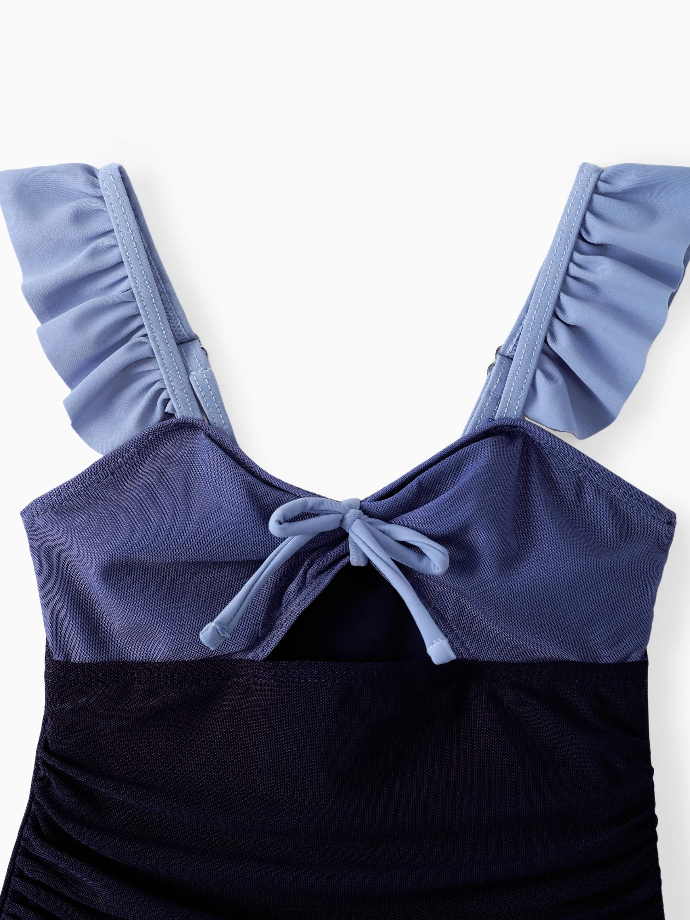 Daddy & Daughter Drawstring Swim Trunks or Ruched Bow Tie Cut Out Mesh Ruffle Strap One-Piece Swimsuit (Quick-Dry) MultiColour - Image 9