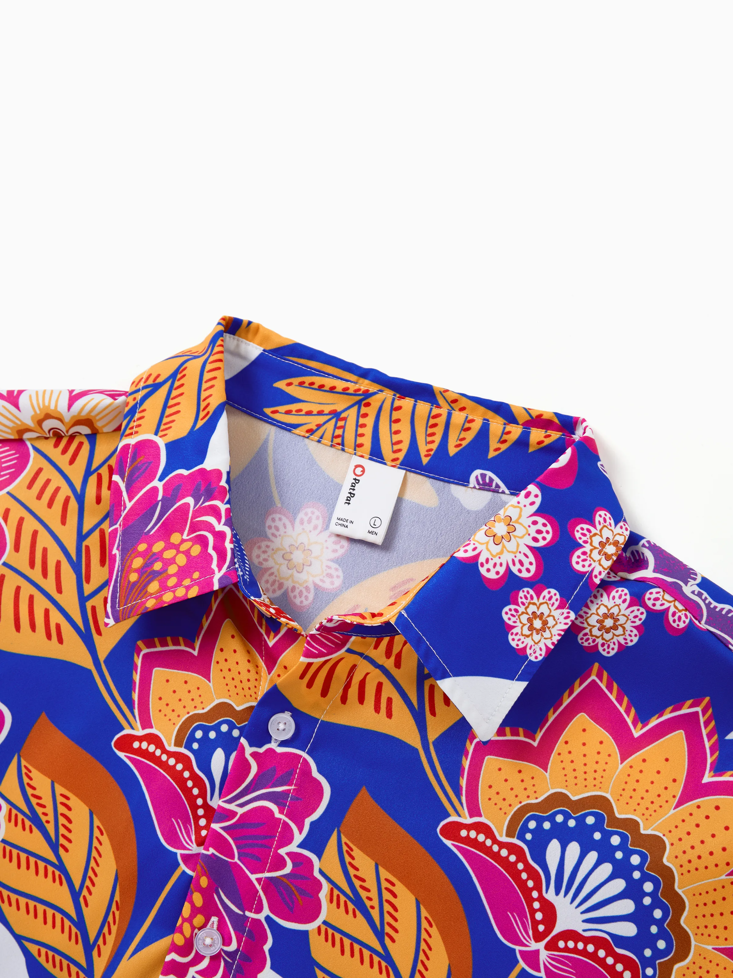 Daddy & Daughter Hawaiian Outfits Tropical Floral Print Vacation Clothes Strap Belted Dress or Short-sleeve Shirts Summer Beachwear Set Navy - Image 5