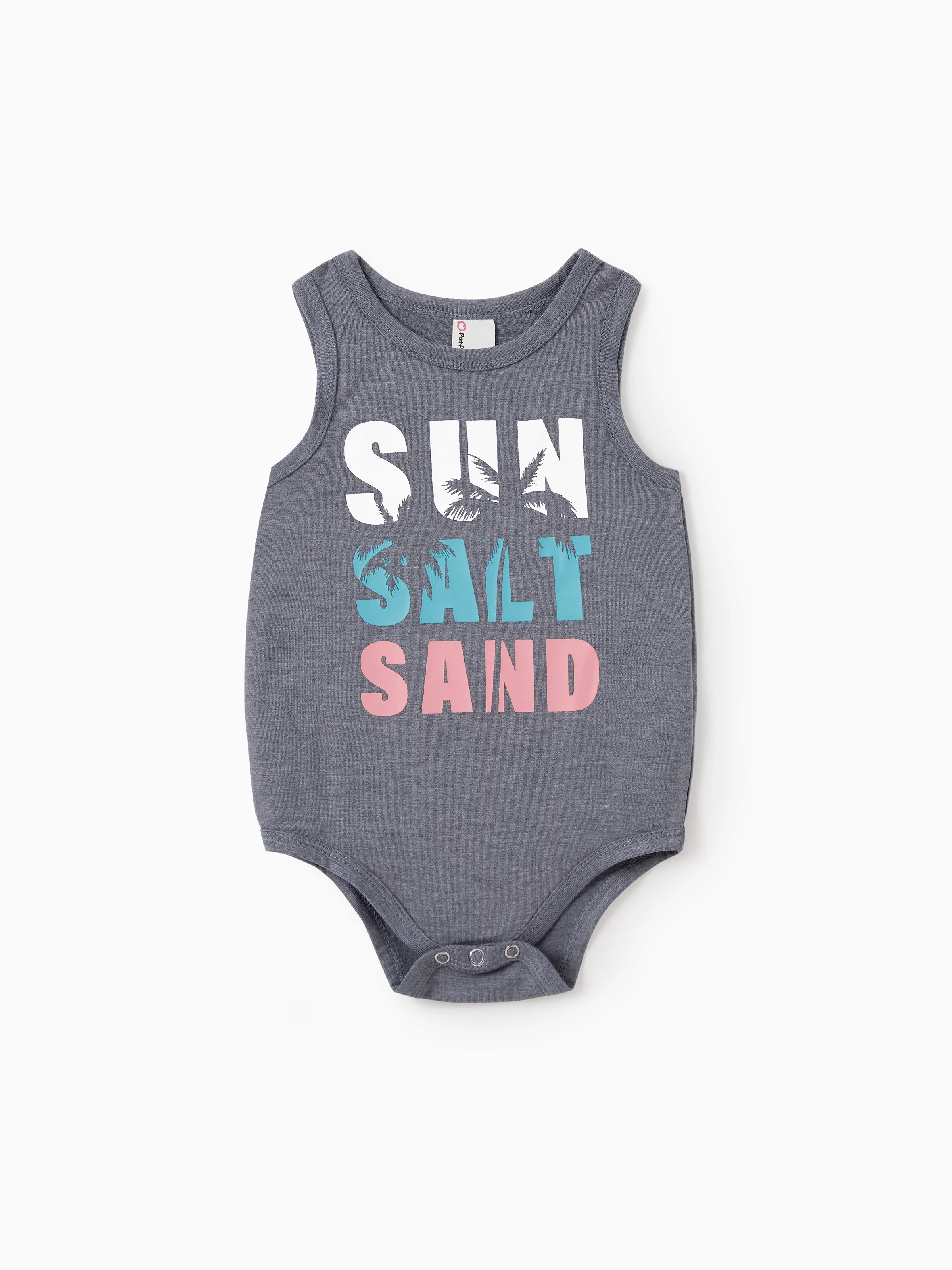 Daddy & Daughter Letter Print Sleeveless Tank Top or Tank Dress Set Grey - Image 13