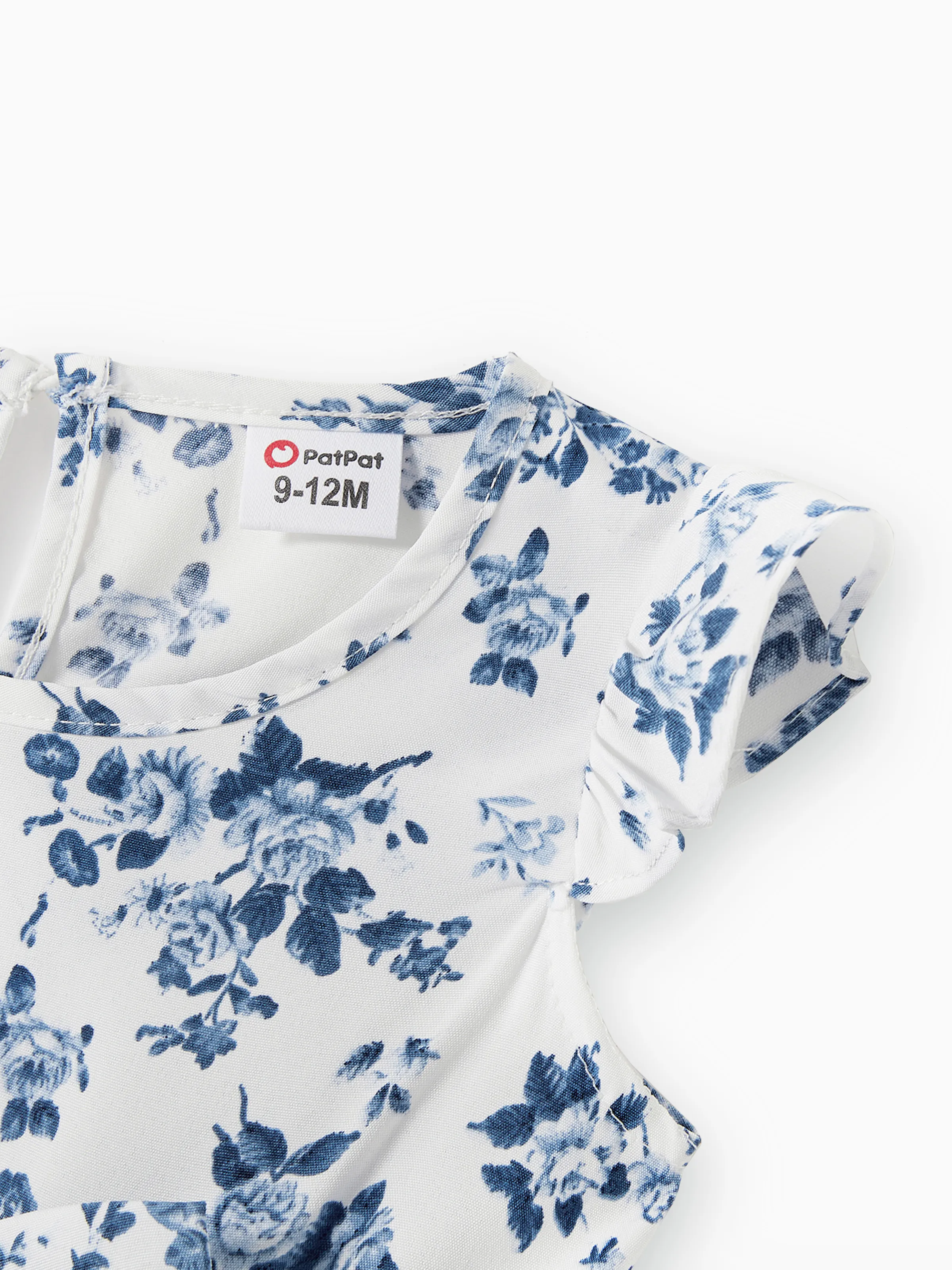 Daddy & Daughter Outfit: Floral Smocking Casual Suit BLUEWHITE - Image 15