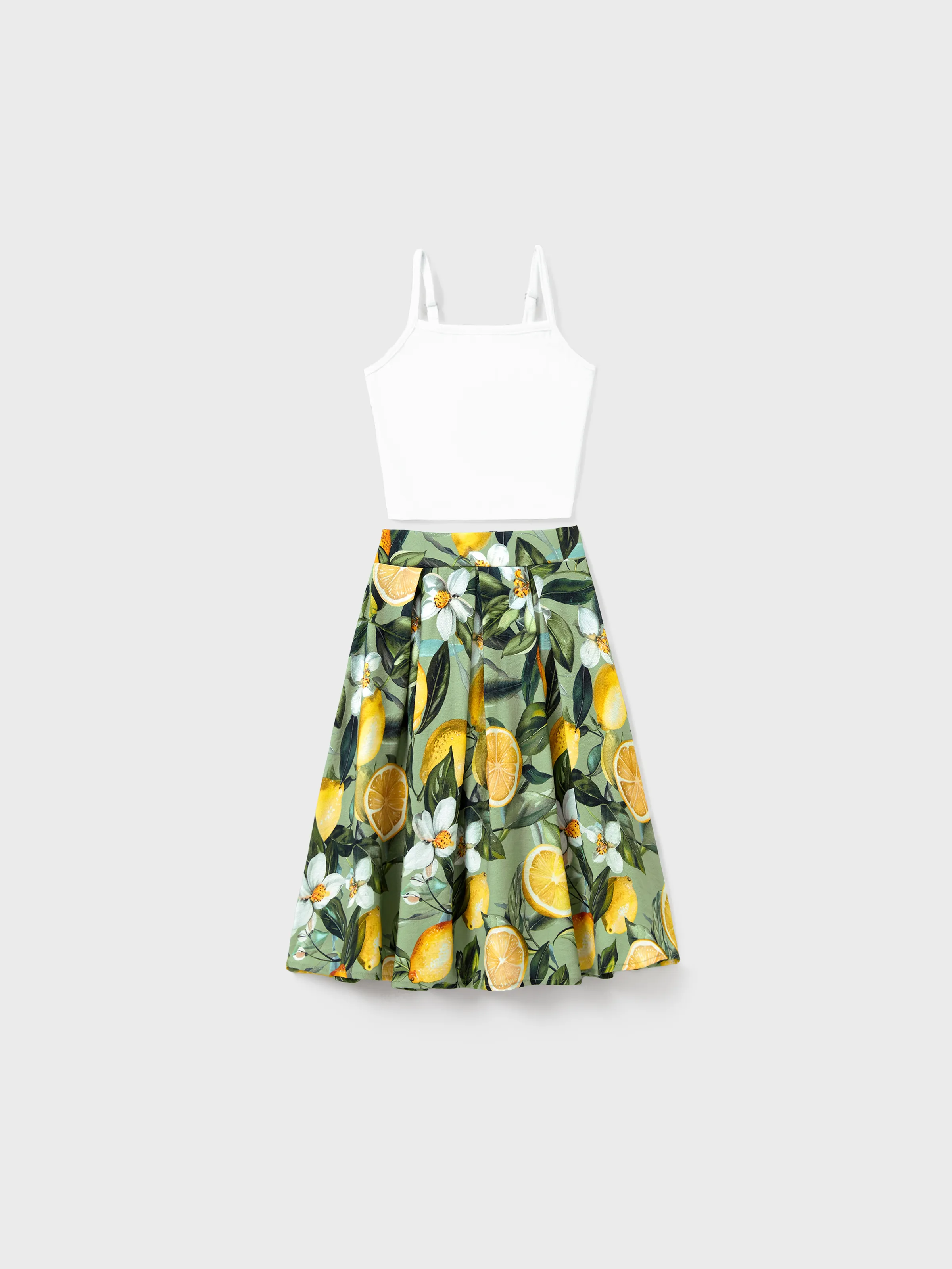 Daddy & Daughter Outfits – Lemon Print Hawaiian Shirts & Summer Dresses – Tropical Vacation Clothes for Men, Women & Kids Green - Image 13