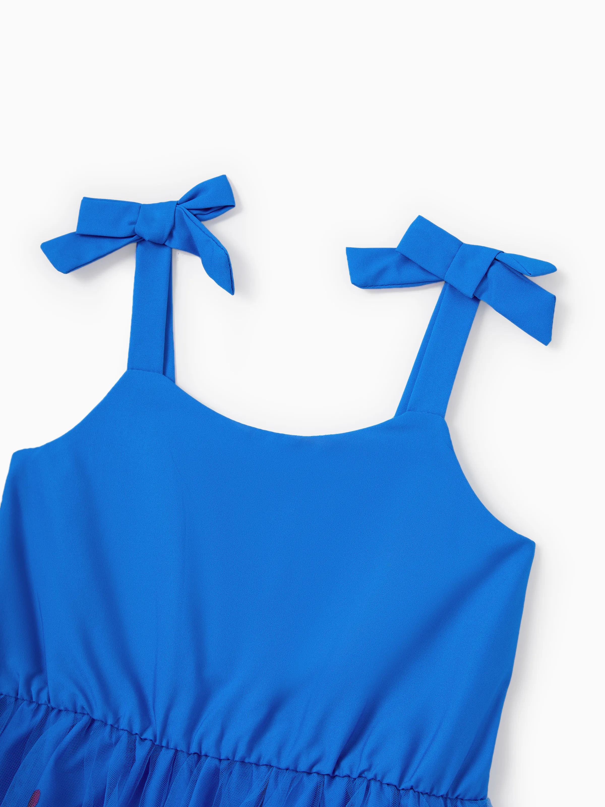 Daddy & Daughter Outfits Set Floral Sleeveless Dress or Short-sleeve T-shirt Blue - Image 10