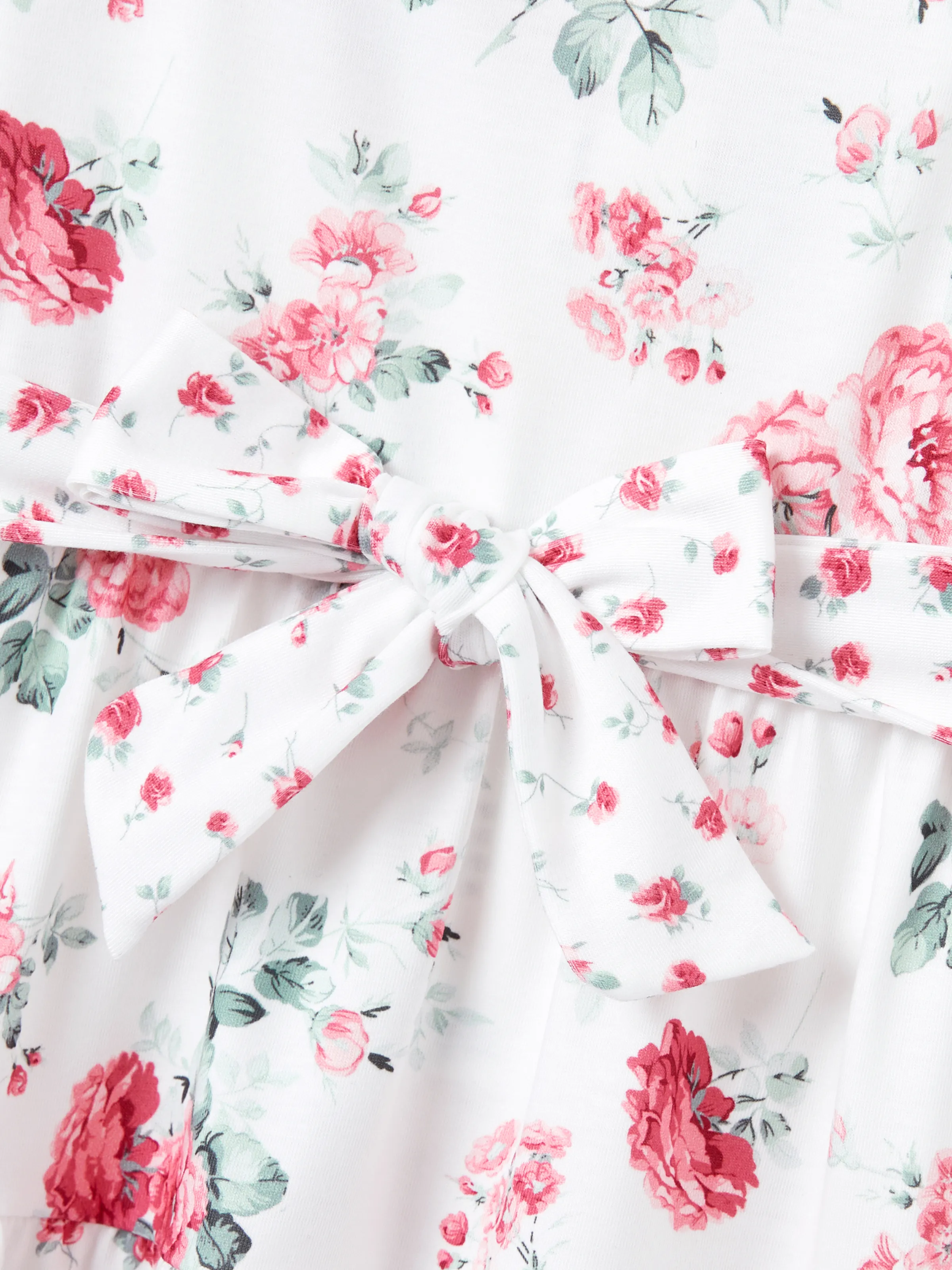 Daddy & Daughter Outfits Set Solid Color Short-sleeve Polo Collar Shirt or Flower Print Hollow out Dress Pink - Image 11