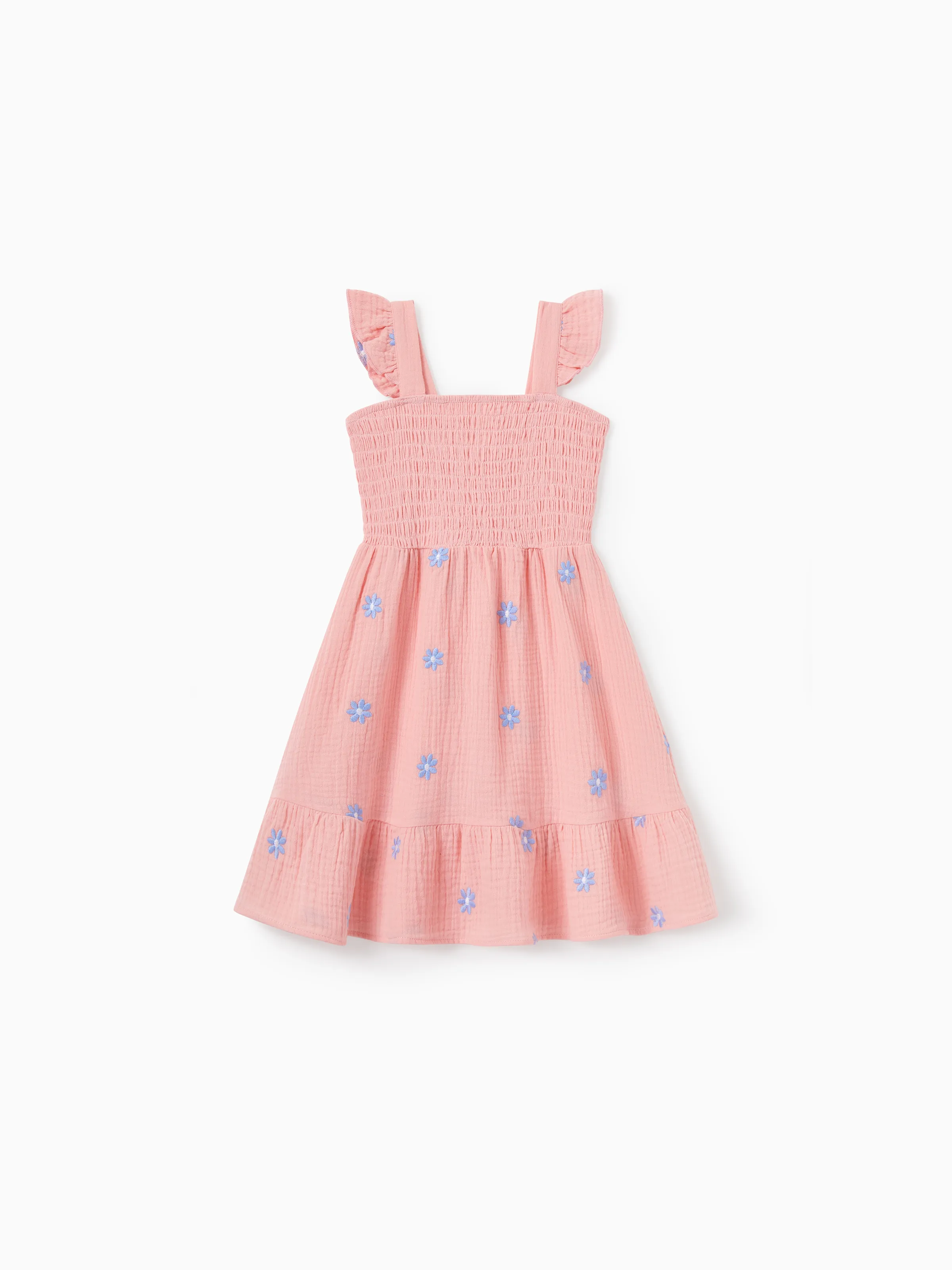 Daddy & Daughter Mauve Pink Matching Outfits, Flower Print Dress for Daughter & Solid Shirt for Dad, Ideal for Summer Family Outings & Photos - Image 8