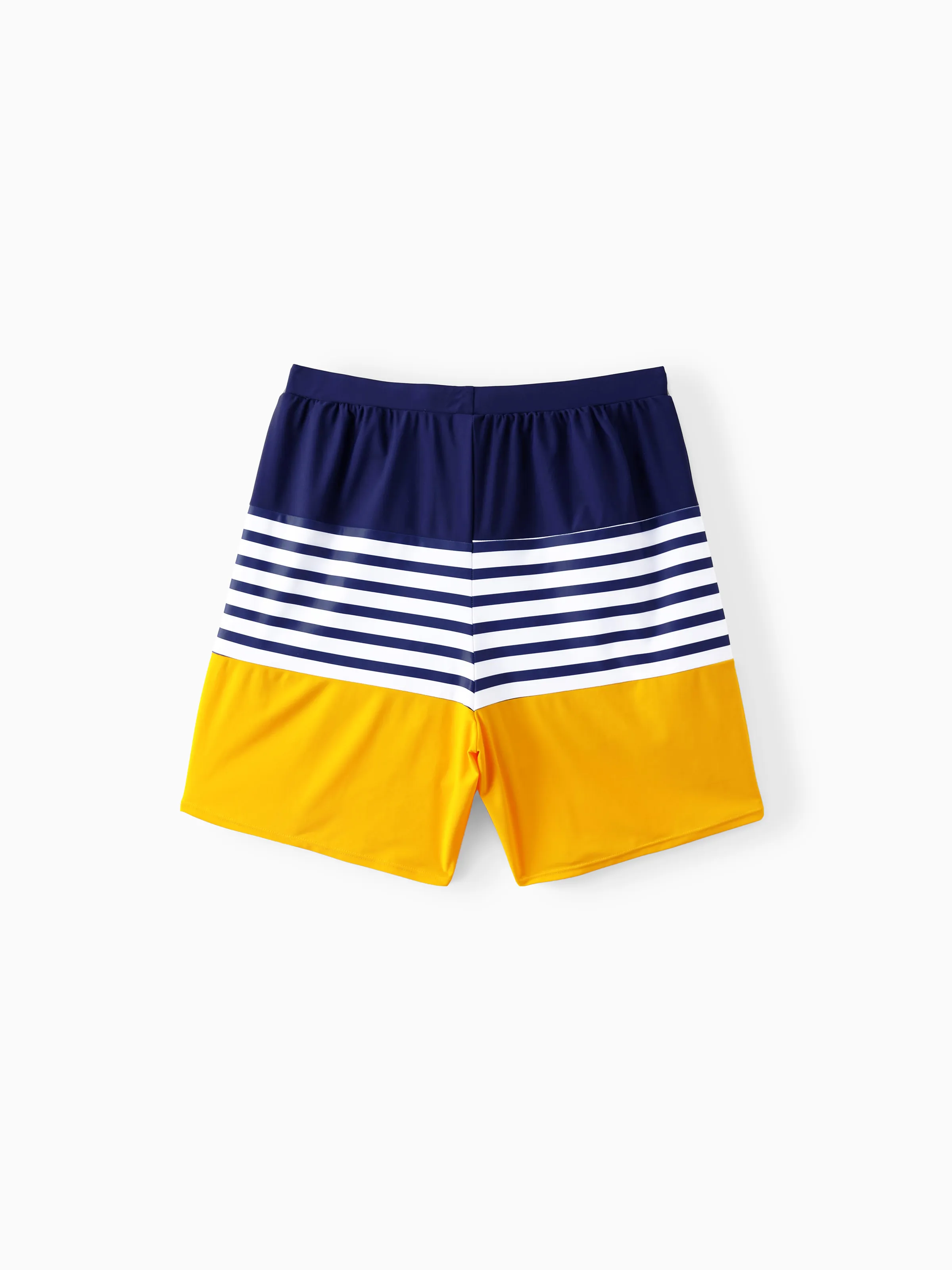 Daddy & Daughter Stripe & Colorblock Spliced One Piece Swimsuit or Swim Trunks Shorts ColorBlock - Image 4