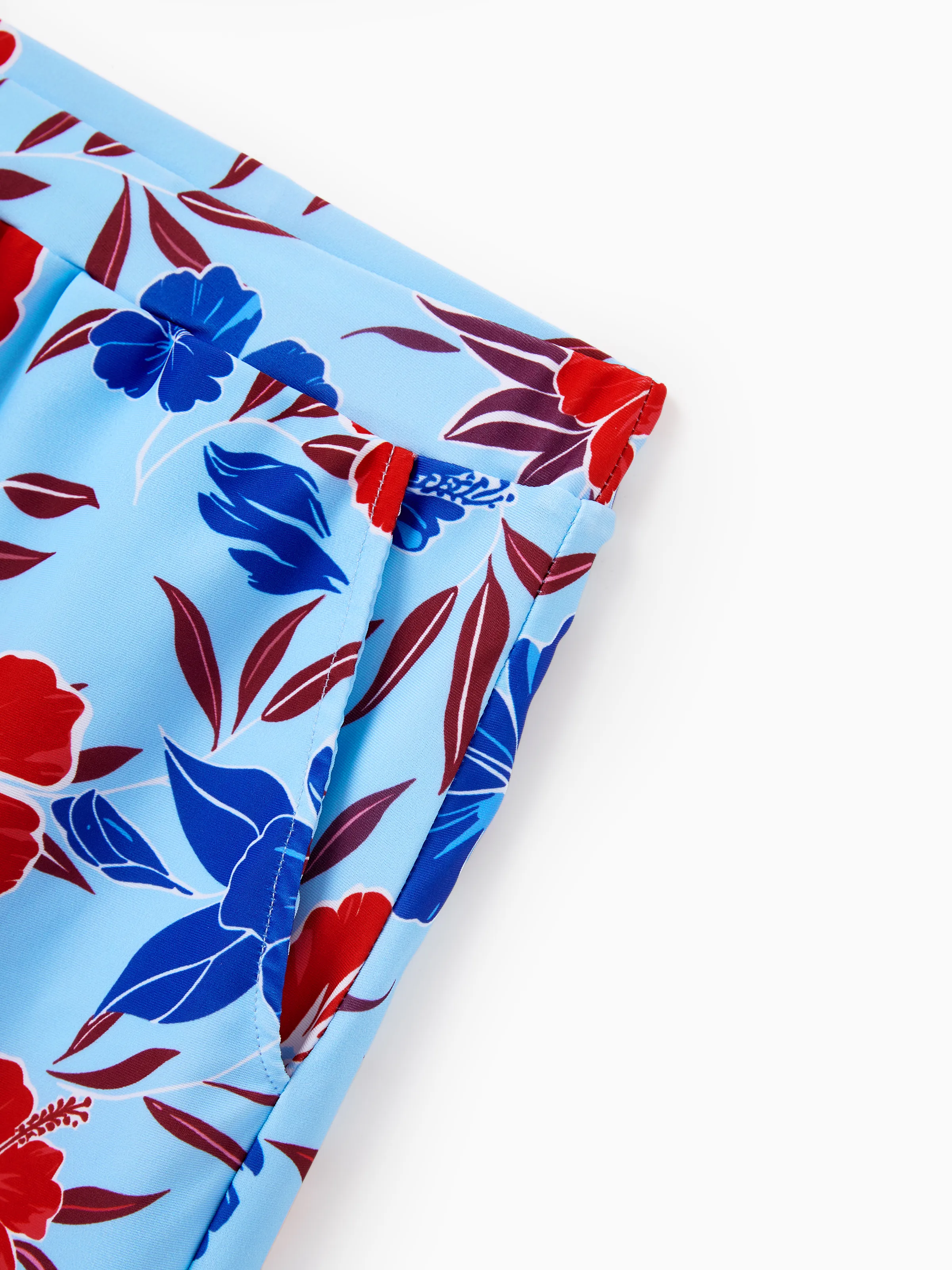 Daddy & Daughter Swimwear Floral Print Bikini & Swim Trunks Set for Mom, Dad, & Kids, Perfect for Summer Beach Days & Pool Parties Red - Image 6