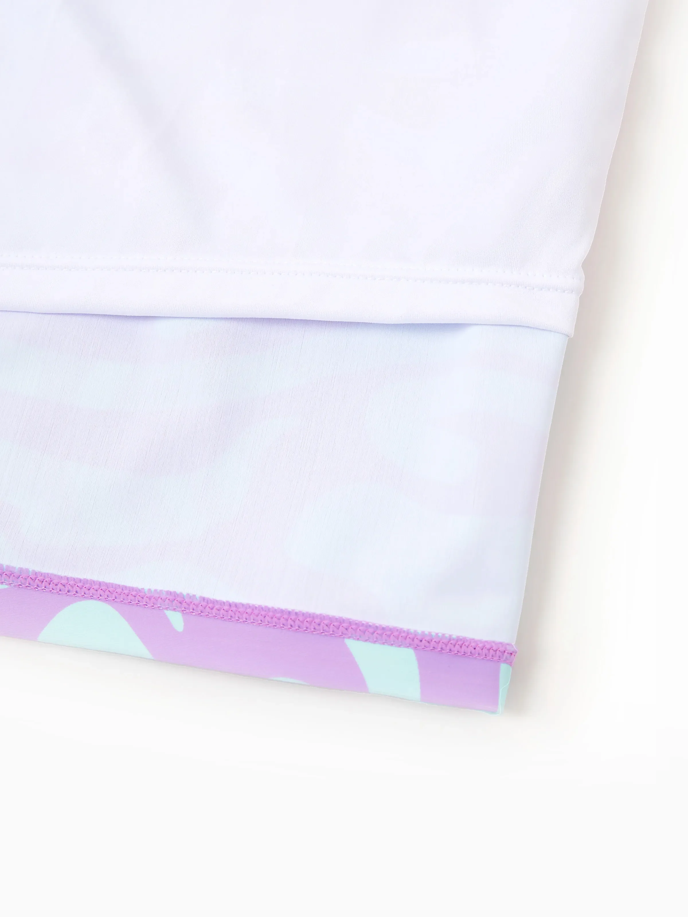 Daddy & Daughter Trendy Purple & Blue Wave Print Swim Trunks or Midriff Cutout One-Piece Swimsuit Purple - Image 7
