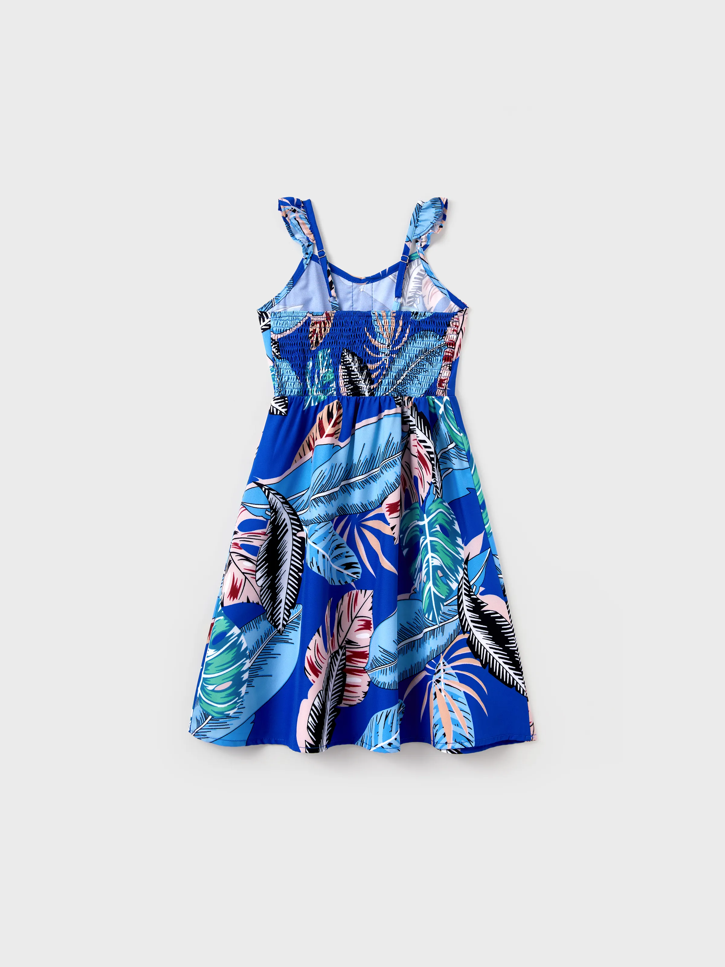 Daddy & Daughter Tropical Dress & T-shirt Set – Blue Floral Print for Dad, Mom, Girls & Baby, Perfect for Summer Vacations and Family Photos Blue - Image 14