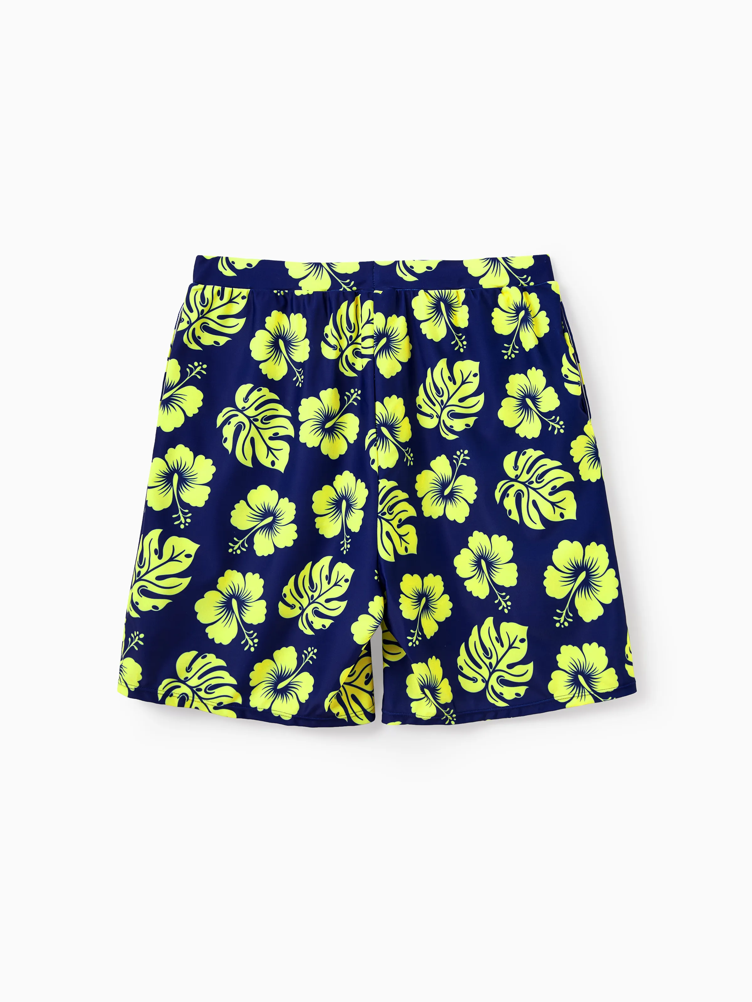 Daddy & Daughter Tropical Floral Swimsuits Halter Bikini & Swim Trunks Set Deep Blue - Image 7