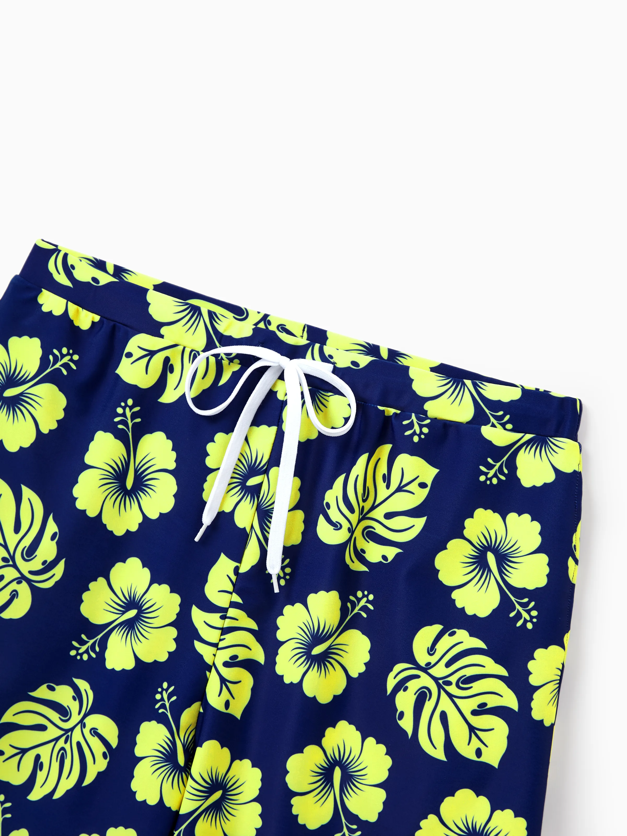 Daddy & Daughter Tropical Floral Swimsuits Halter Bikini & Swim Trunks Set Deep Blue - Image 8
