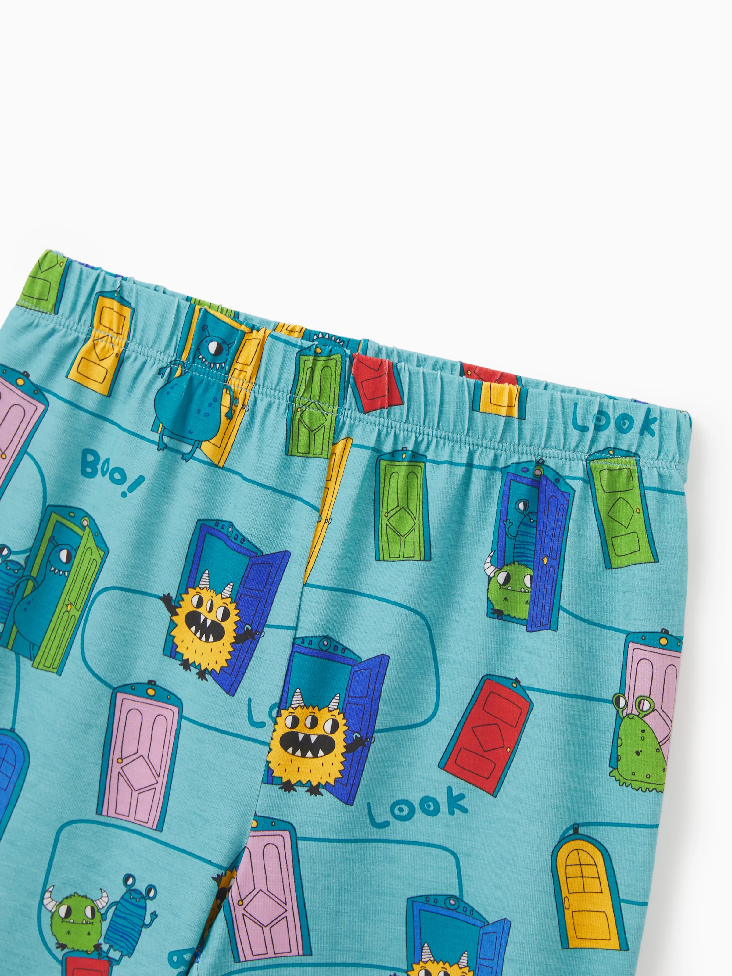 Daddy & Son Bamboo Family Pajamas Cartoon Print Short-sleeve Matching Pajama set ( Snug-Fitting for Children ) Green - Image 11