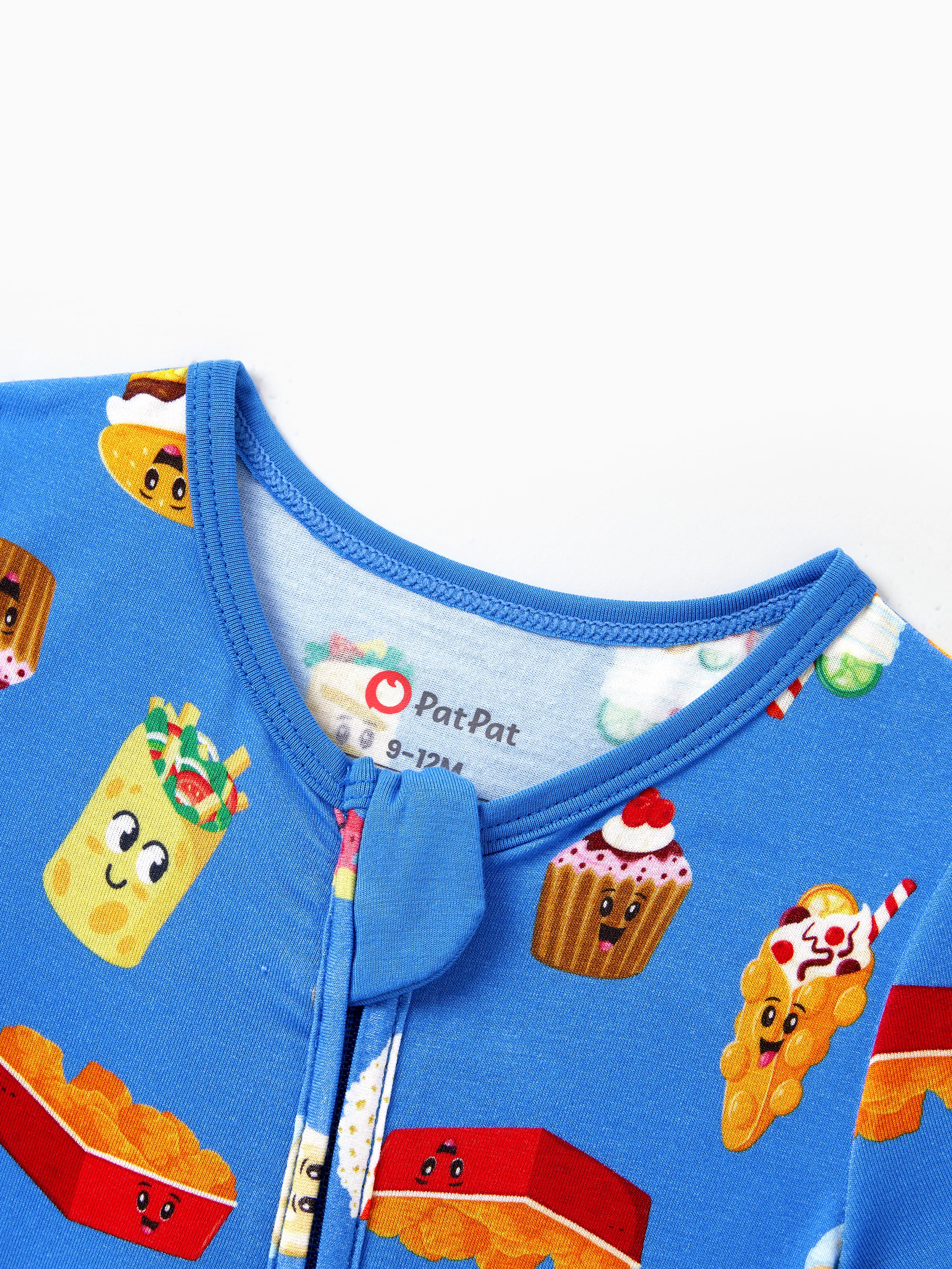 Daddy & Son Bamboo Pajamas Buttery Soft Bamboo PJs for Men Women Kids Toddler, Cute Burger & Fries Print Short Sleeve Sleepwear (Snug-Fitting for Children) Royal Blue - Image 22