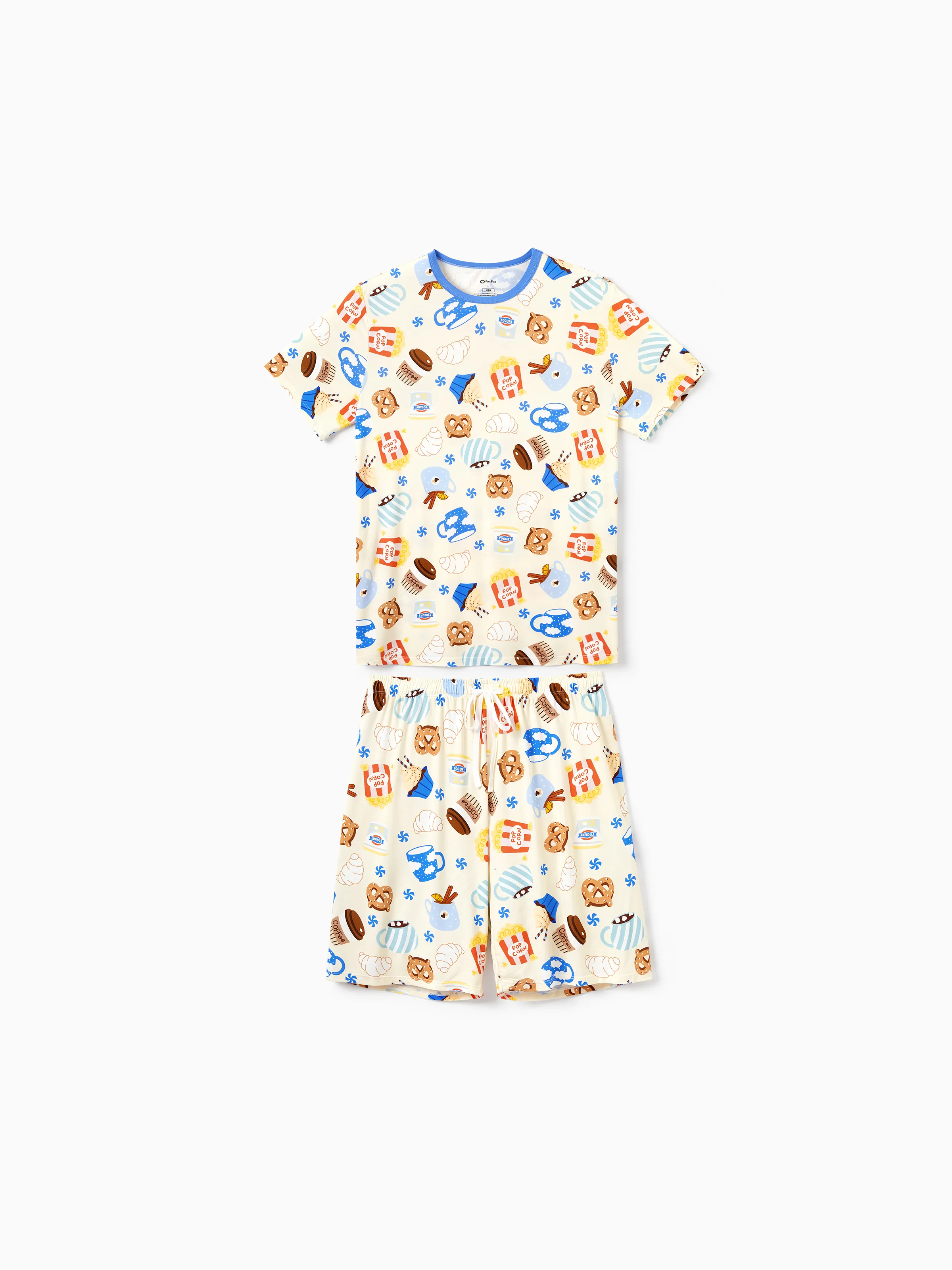 Daddy & Son Bamboo Pajamas Buttery Soft Bamboo Viscose PJs for Men Women Kids Toddler Baby, Cozy Dessert Print Short-sleeve Sleepwear Blue - Image 6