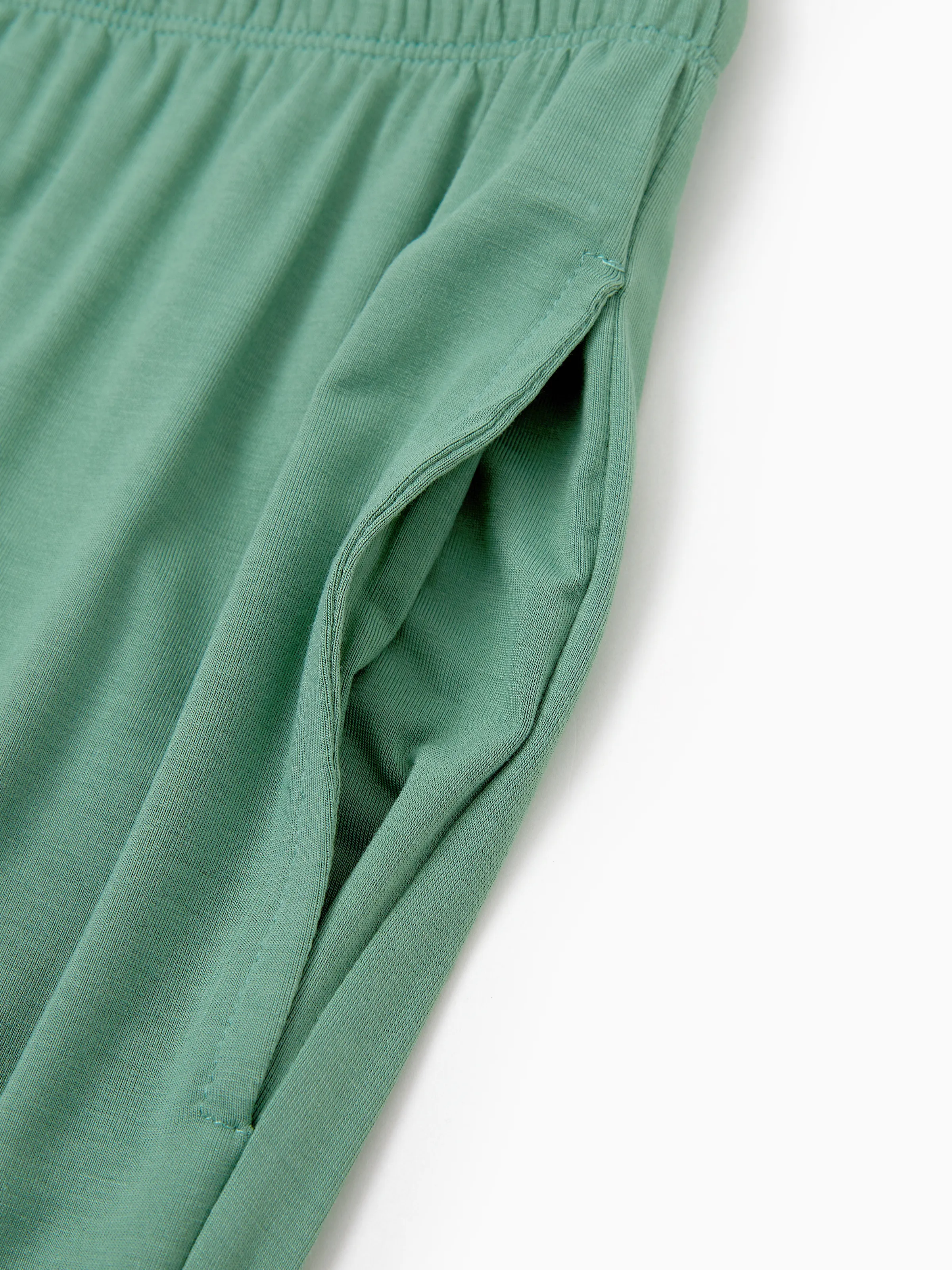Daddy & Son Bamboo Pajamas Buttery Soft Bamboo Viscose PJs for Men Women Kids Toddler Baby, Solid Color Short Sleeve Shirt & Shorts Sleepwear Green - Image 8