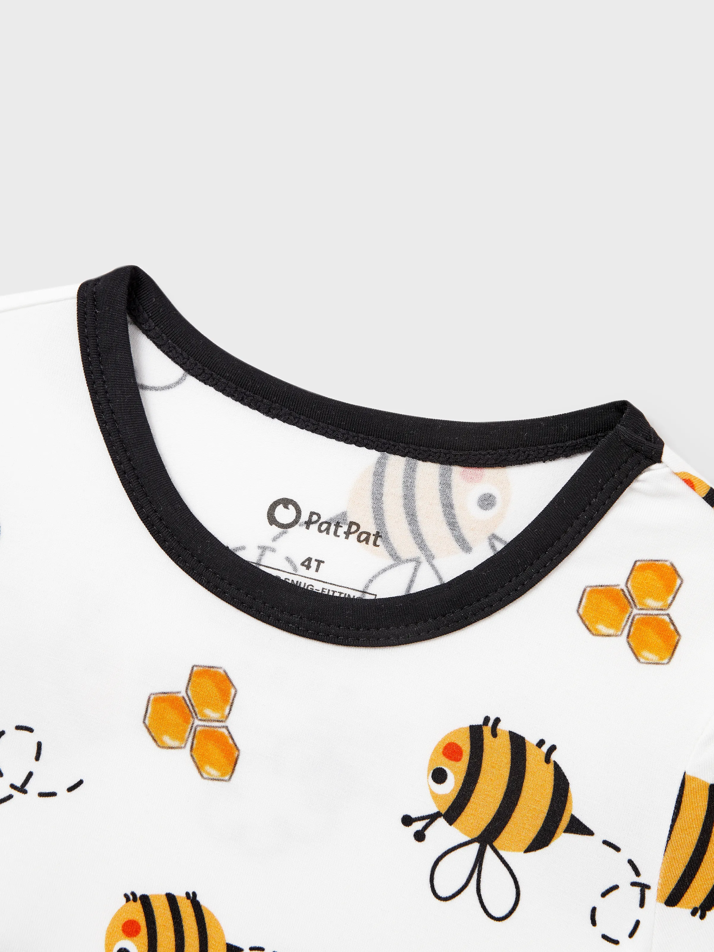 Daddy & Son Bamboo Pajamas Soft Bamboo Viscose PJs for Men Women Kids Toddler, Cute Bee Print Sleepwear with Short Sleeve Top and Long Pants White - Image 16
