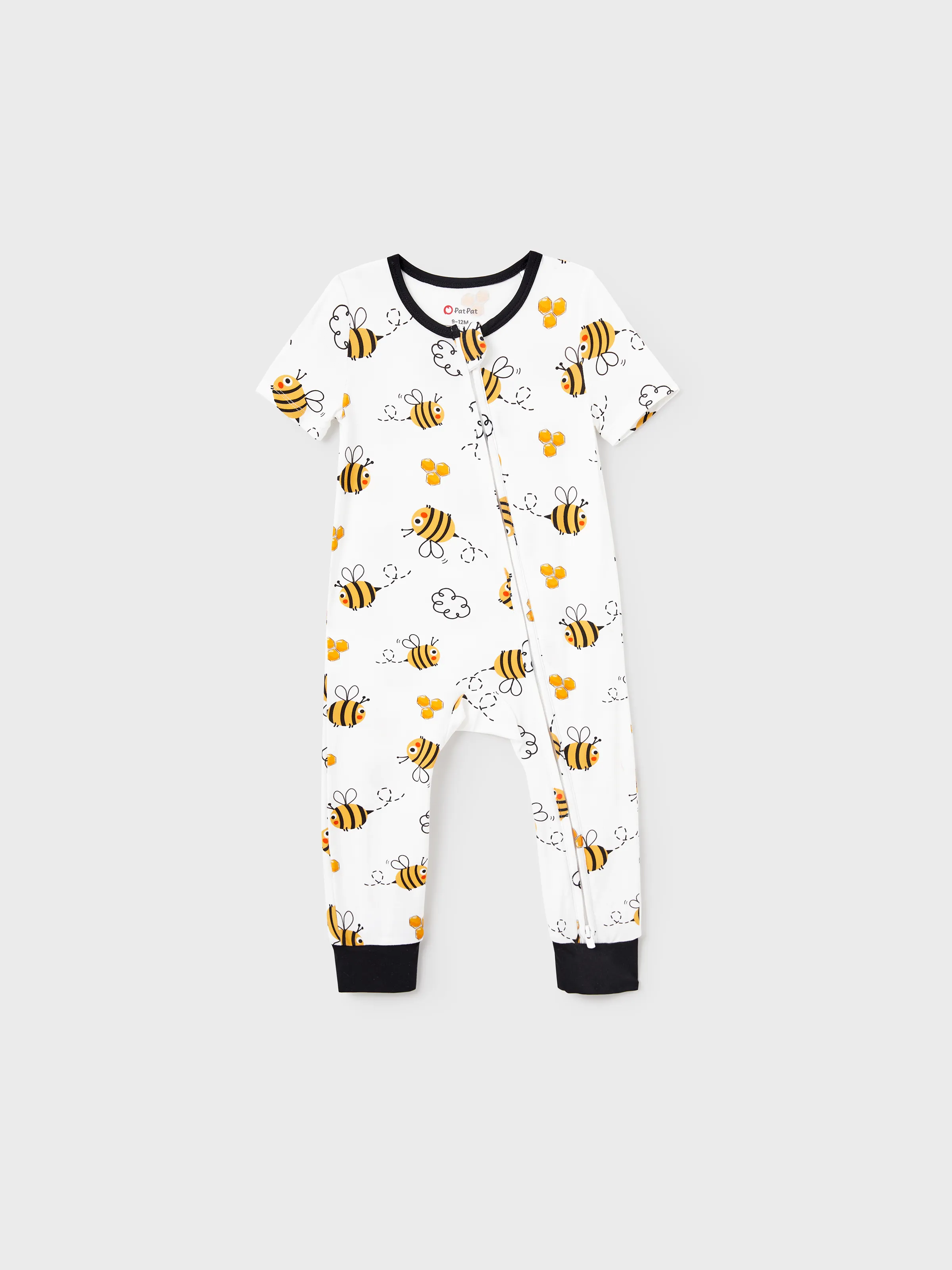 Daddy & Son Bamboo Pajamas Soft Bamboo Viscose PJs for Men Women Kids Toddler, Cute Bee Print Sleepwear with Short Sleeve Top and Long Pants White - Image 18