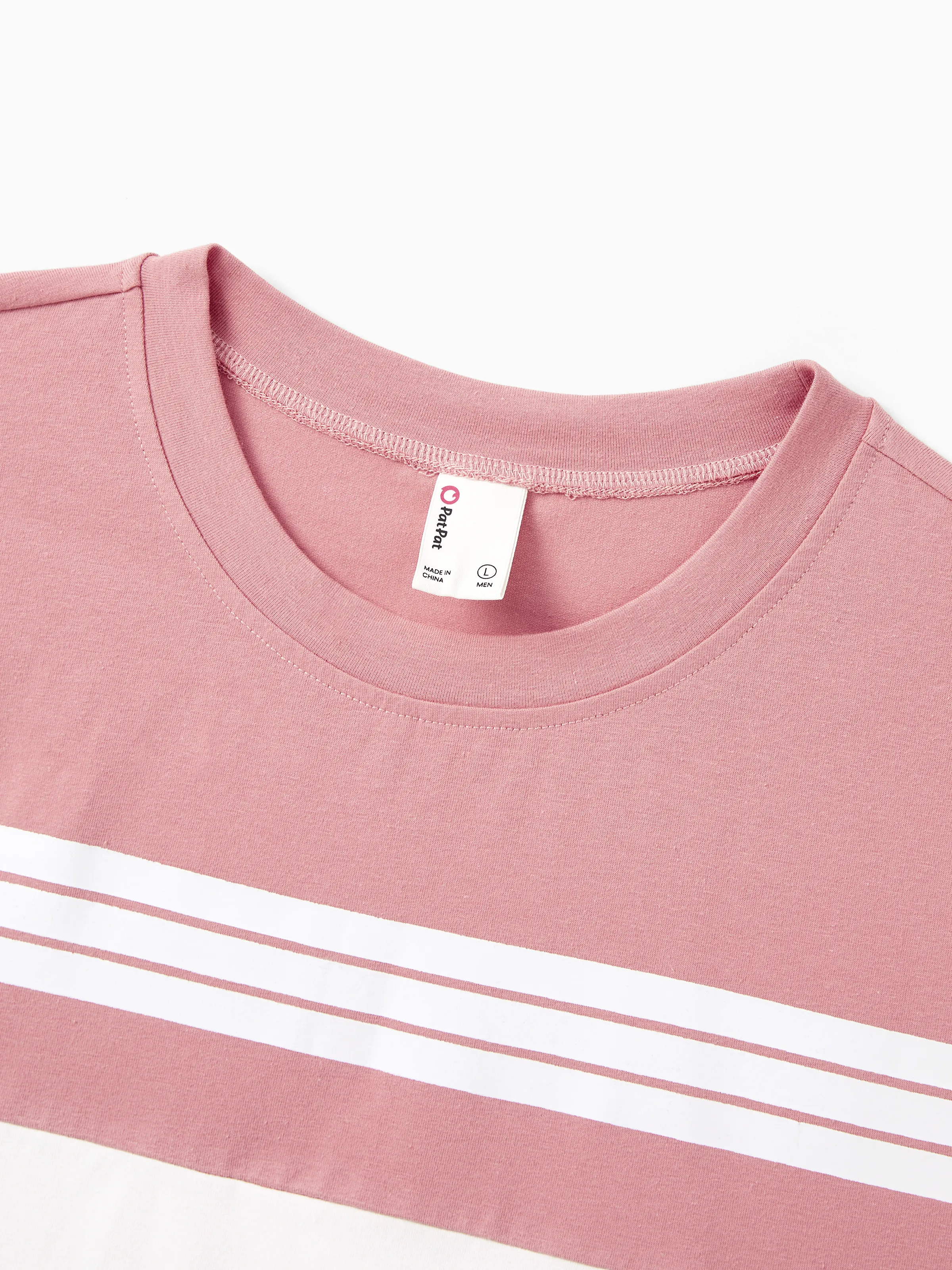 Daddy & Son Blue Cotton Colorblock Tee Shirt Set Pink - Image 5