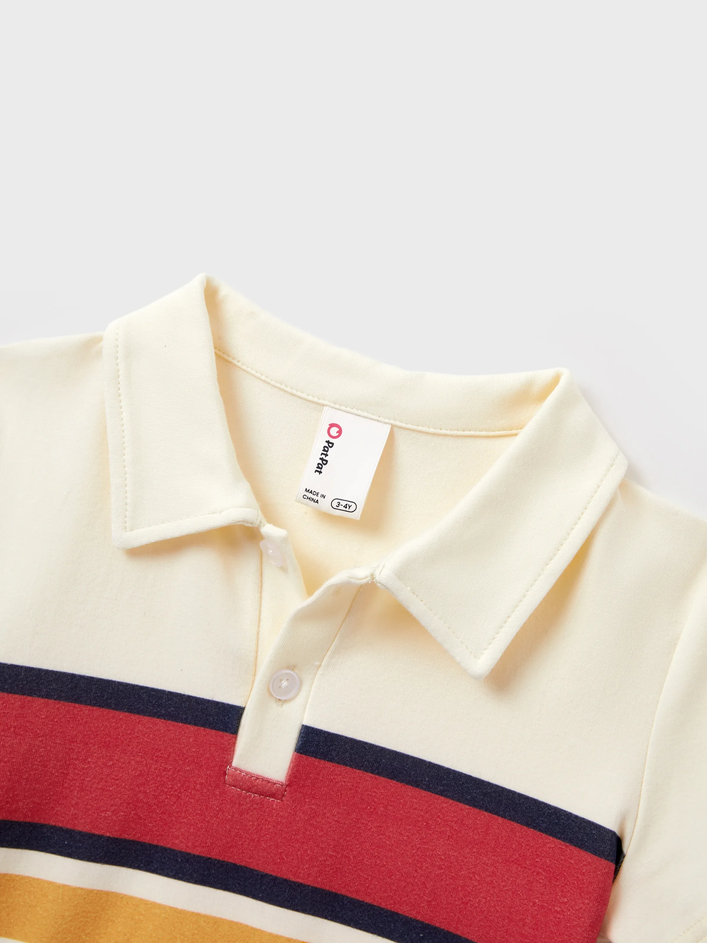 Daddy & Son Casual Outfit Colorblock Polo Collar T-shirt or Floral Print Flutter Sleeveless Dress Set Orange red - Image 10