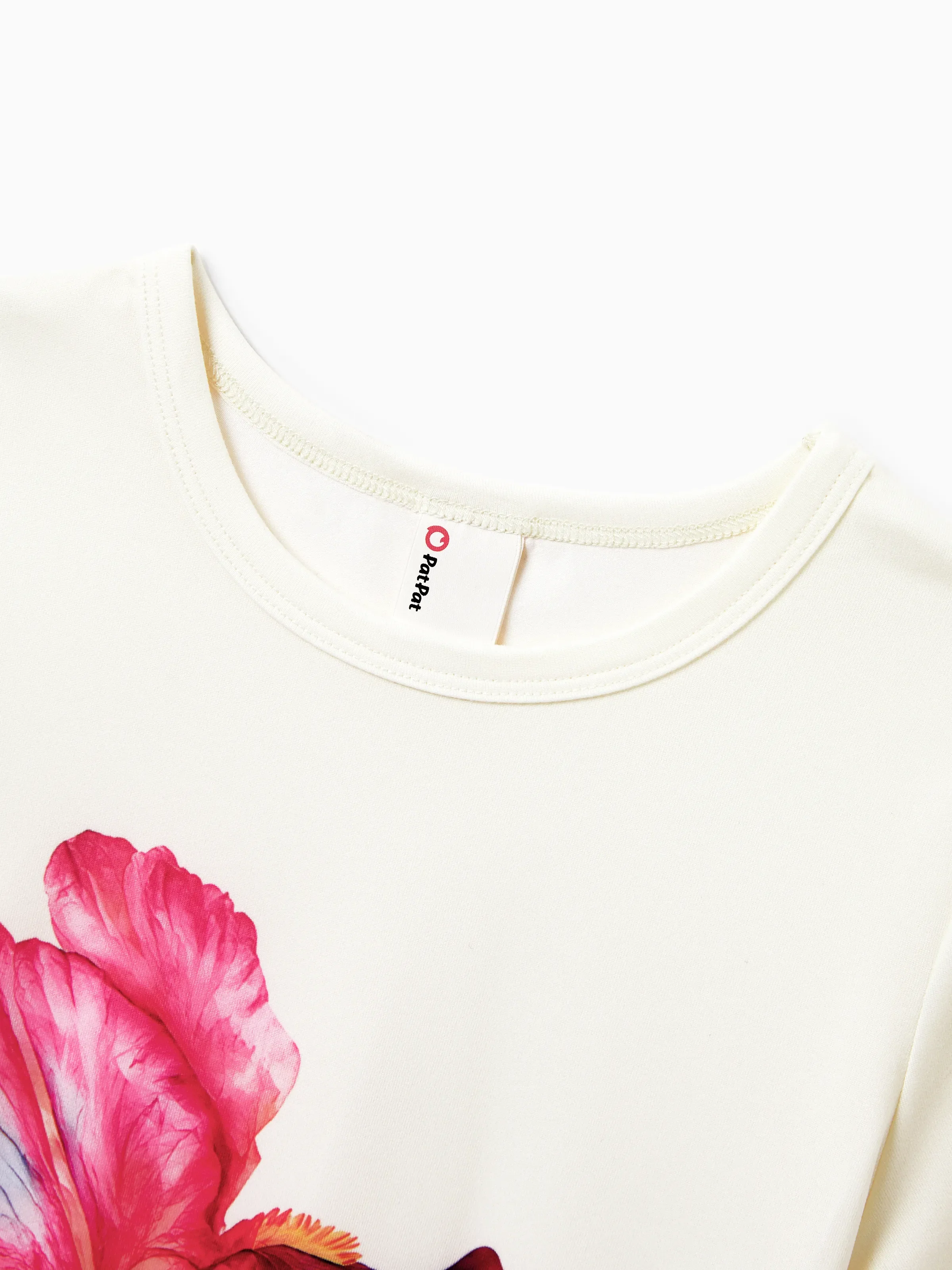Daddy & Son Casual Outfit Floral Print T-shirt or Halter Dress Summer Set for Vacation Apricot - Image 15