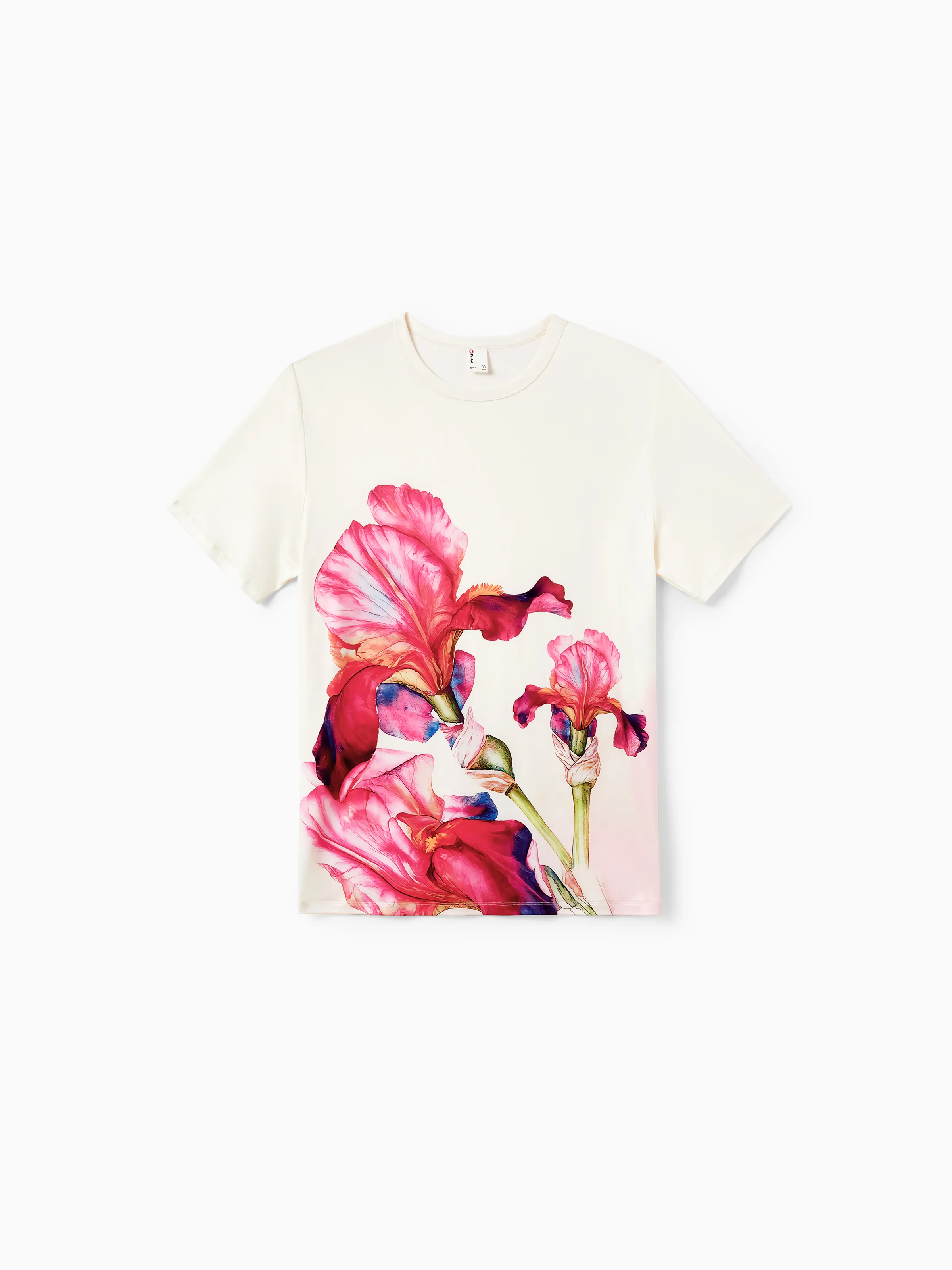 Daddy & Son Casual Outfit Floral Print T-shirt or Halter Dress Summer Set for Vacation Apricot - Image 6