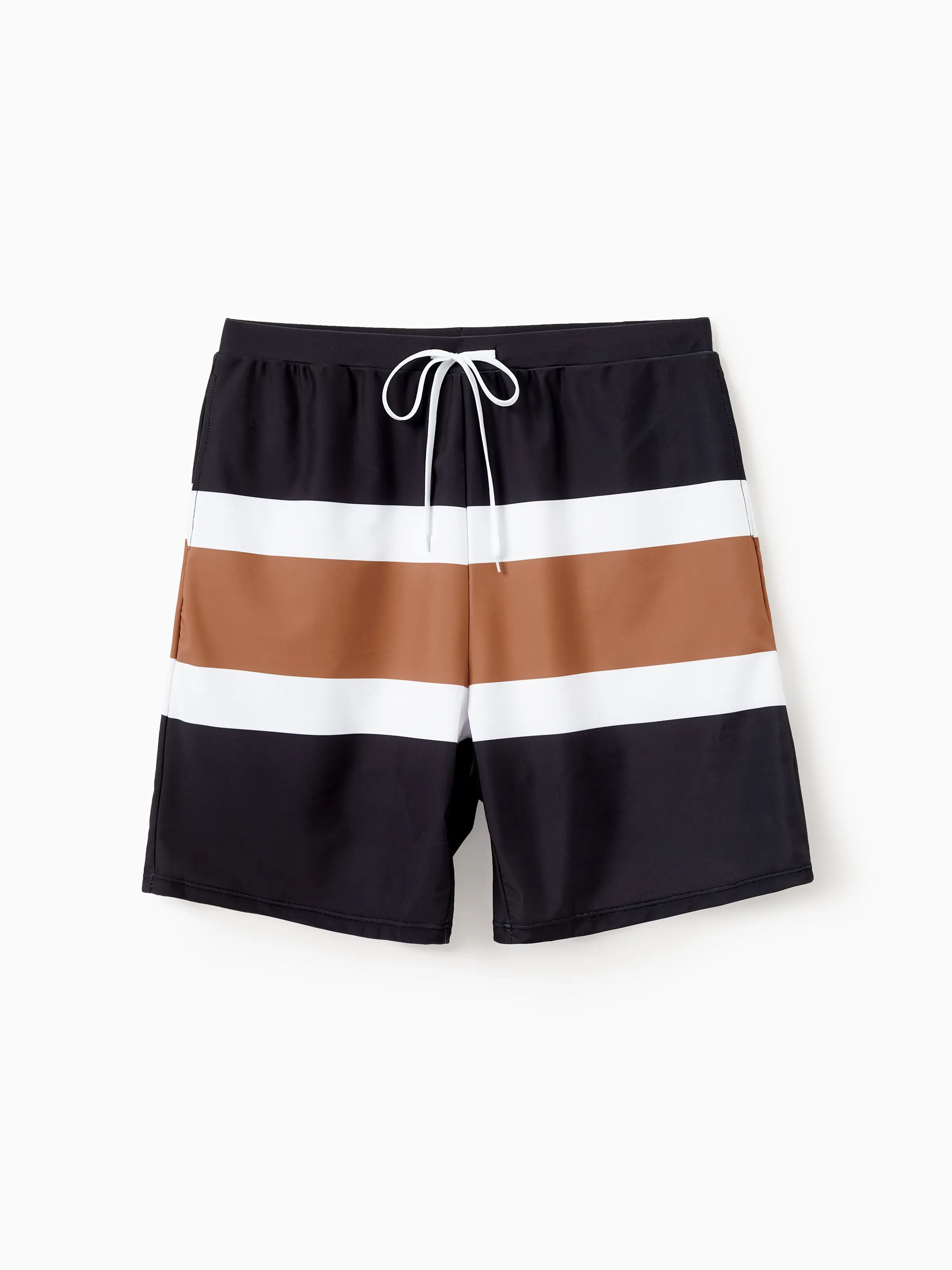 Daddy & Son Color Block Swimsuits Striped Bikini & Swim Trunks Set Color block - Image 3