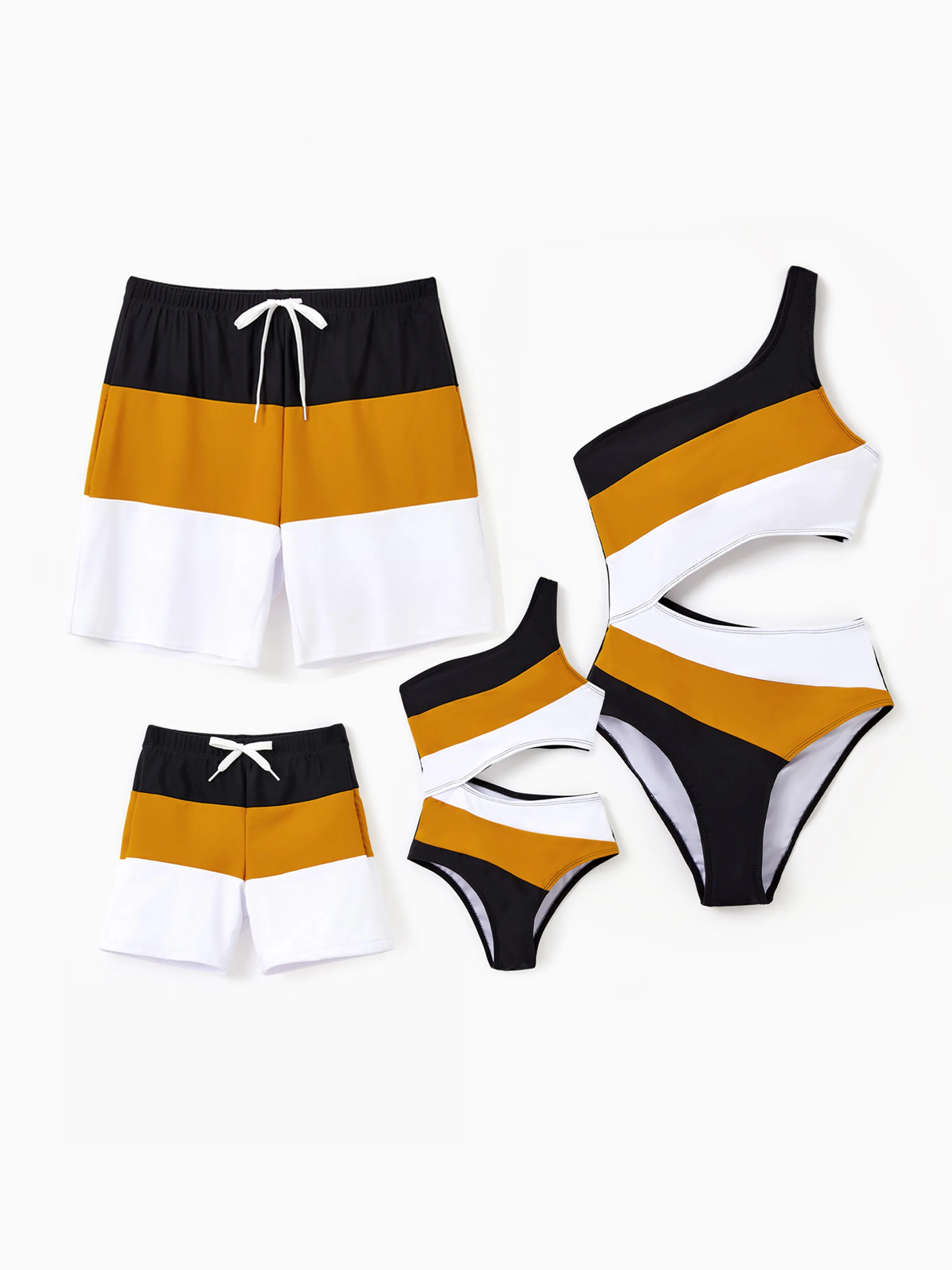 Daddy & Son Colorblock Swim Trunks Shorts Multi-color - Image 2
