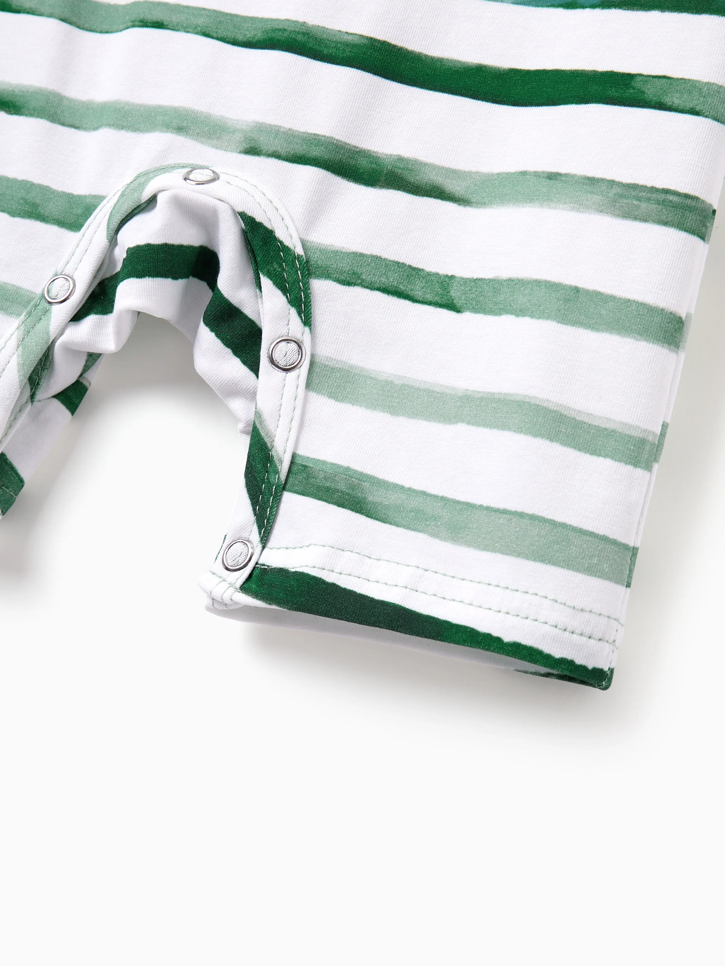 Daddy & Son Cotton Outfits Set Green Striped T-Shirt and Dress Set for Dad, Mom, Kids & Baby, Perfect for Summer Family Outings & Photos Green - Image 22