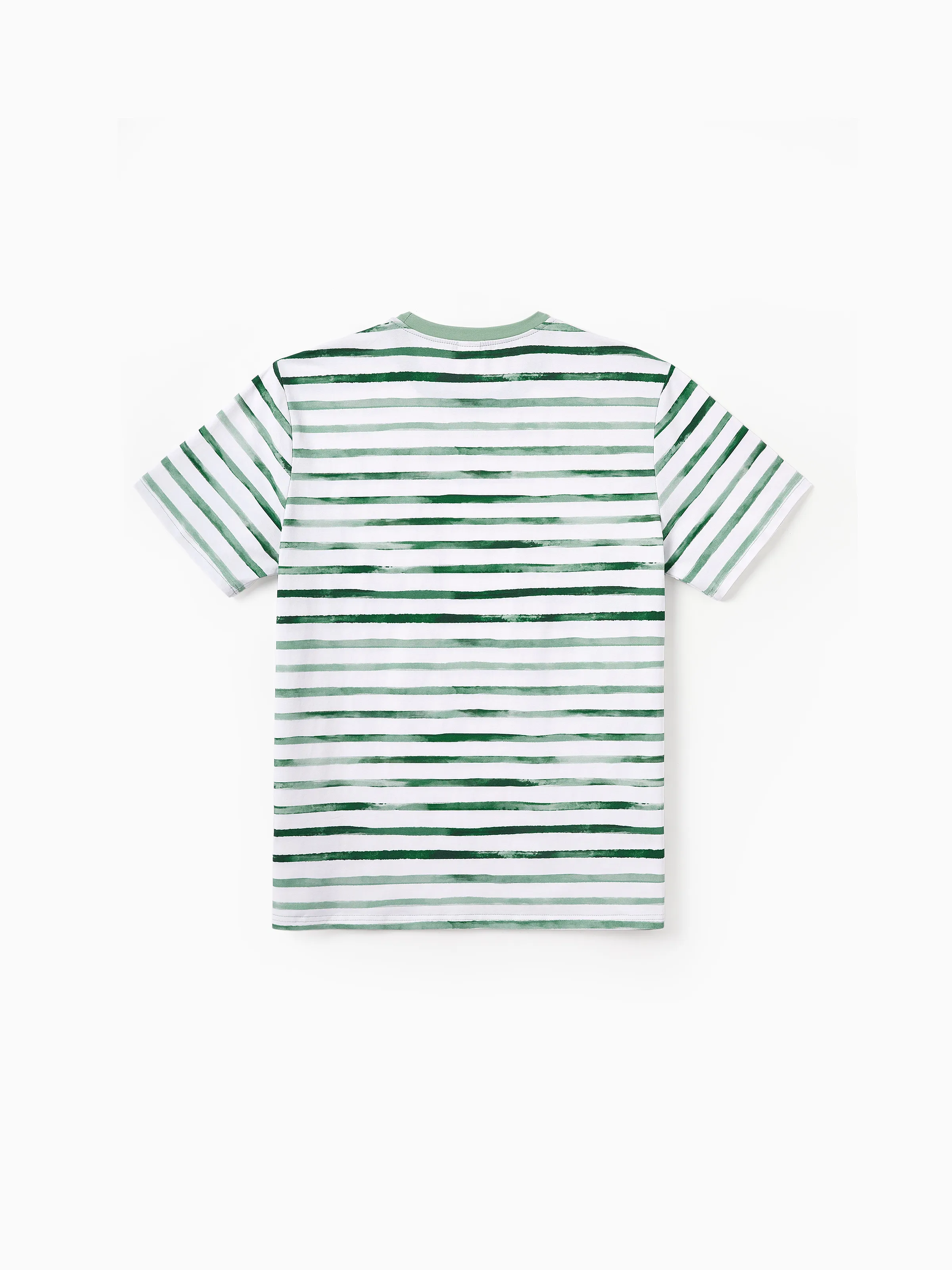 Daddy & Son Cotton Outfits Set Green Striped T-Shirt and Dress Set for Dad, Mom, Kids & Baby, Perfect for Summer Family Outings & Photos Green - Image 7