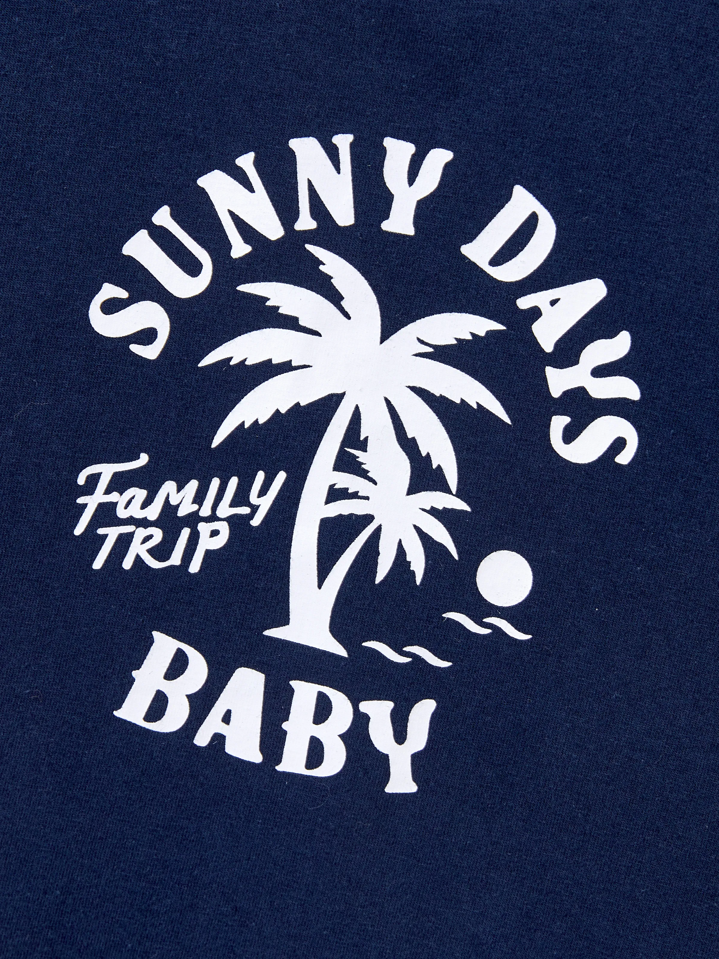 Daddy & Son Cotton T-Shirt & Dress Set – Sunny Days Palm Print for Dad, Mom, Baby & Toddler, Perfect for Summer Vacations & Family Outings Tibetan blue - Image 12