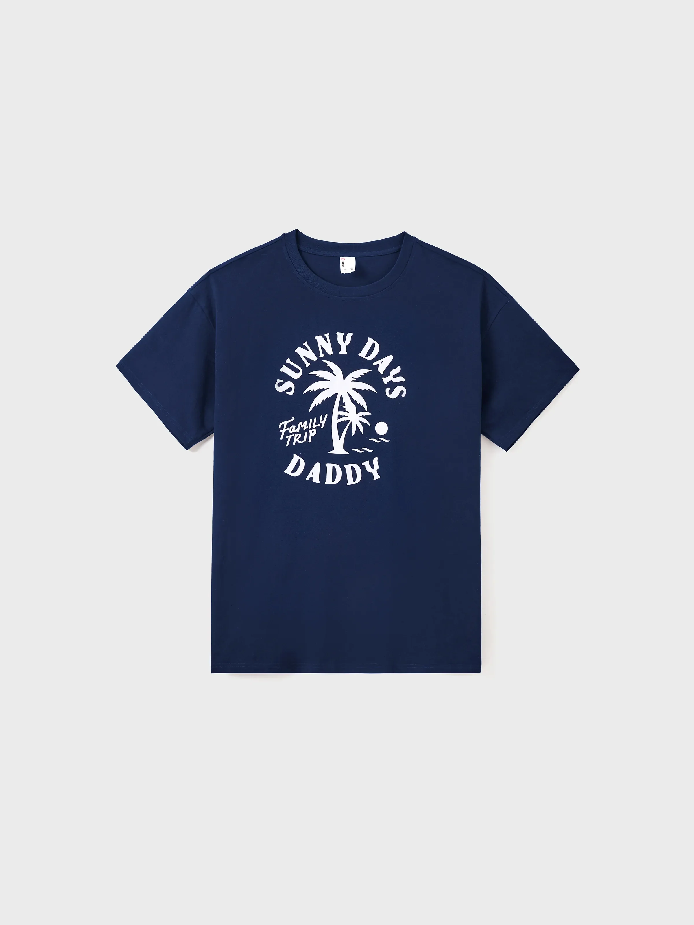 Daddy & Son Cotton T-Shirt & Dress Set – Sunny Days Palm Print for Dad, Mom, Baby & Toddler, Perfect for Summer Vacations & Family Outings Tibetan blue - Image 3